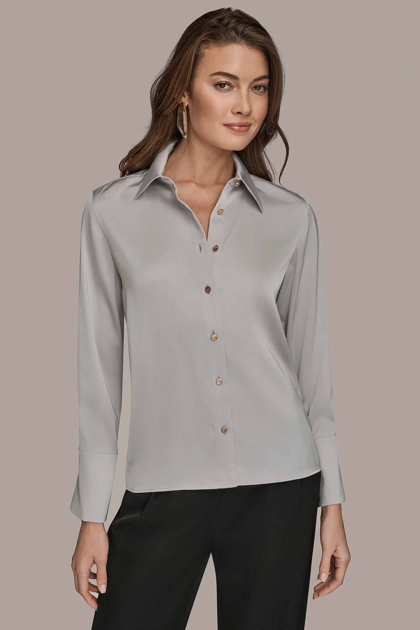 SILK BUTTON DOWN BLOUSE - VXVOV