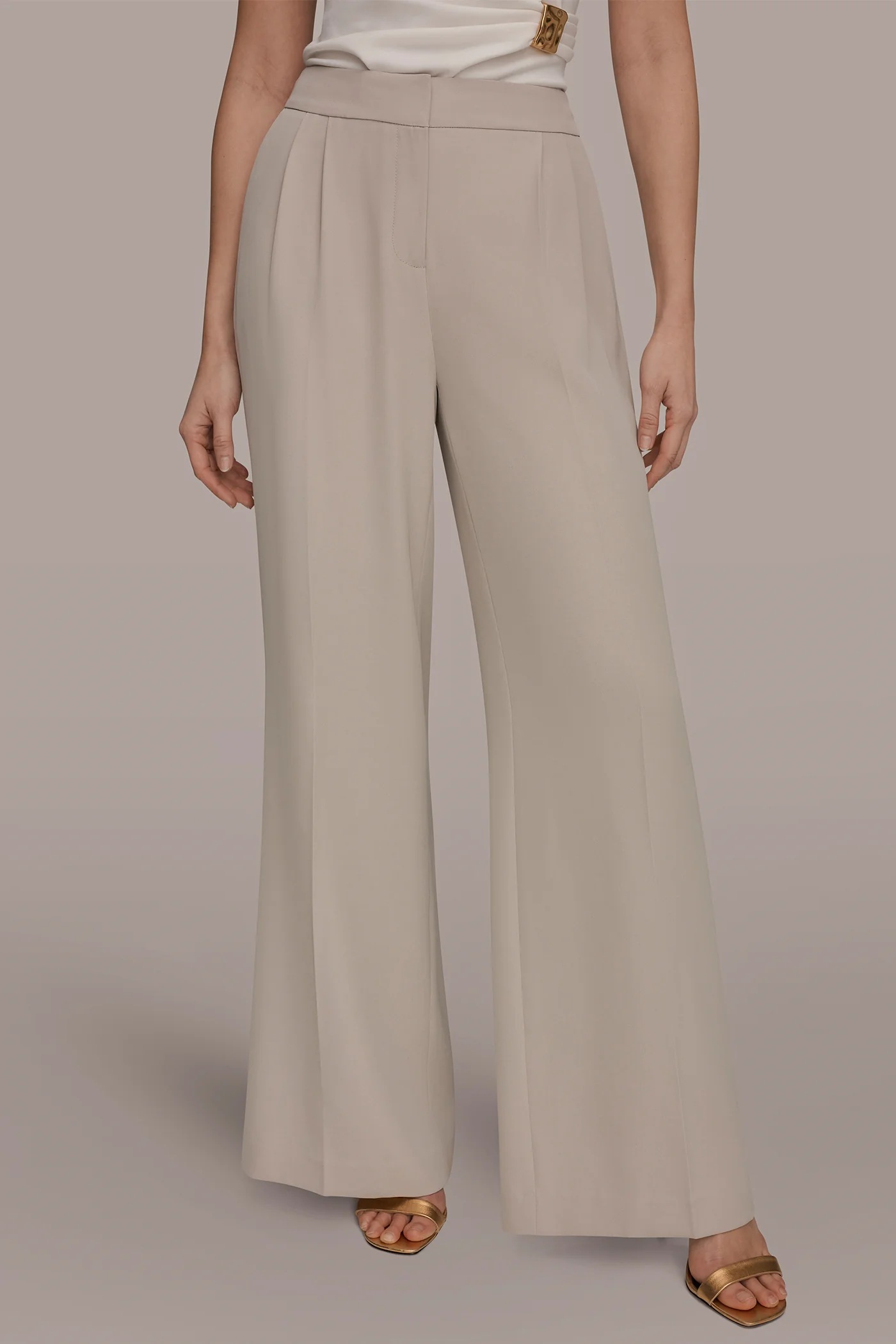 MID-RISE PLEATED WIDE-LEG SUIT PANT - VXVOV