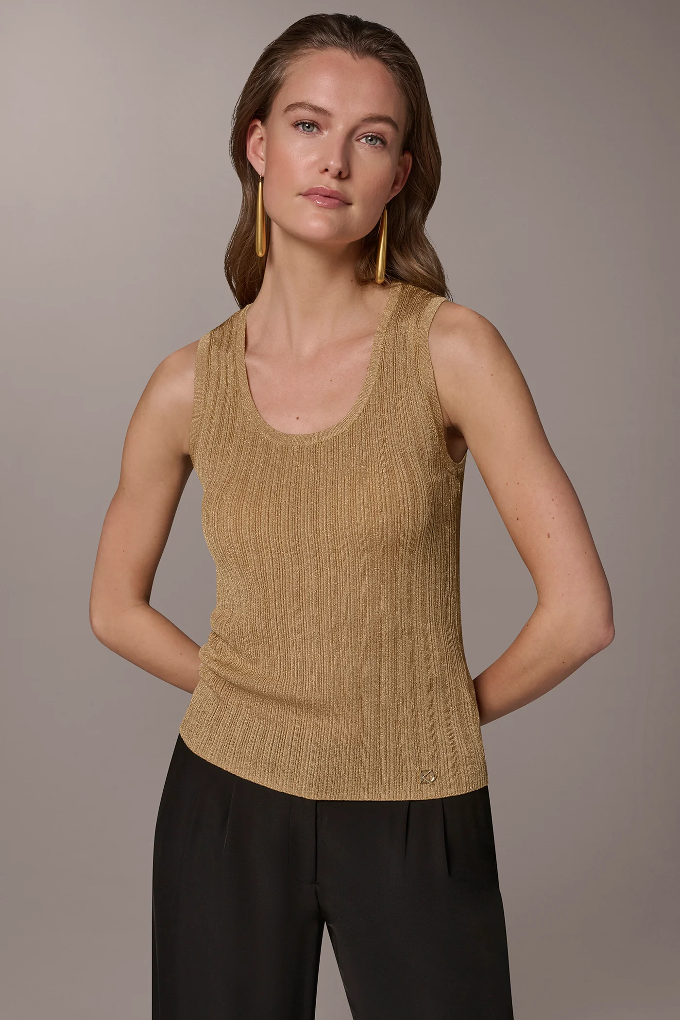 METALLIC SWEATER TANK - VXVOV