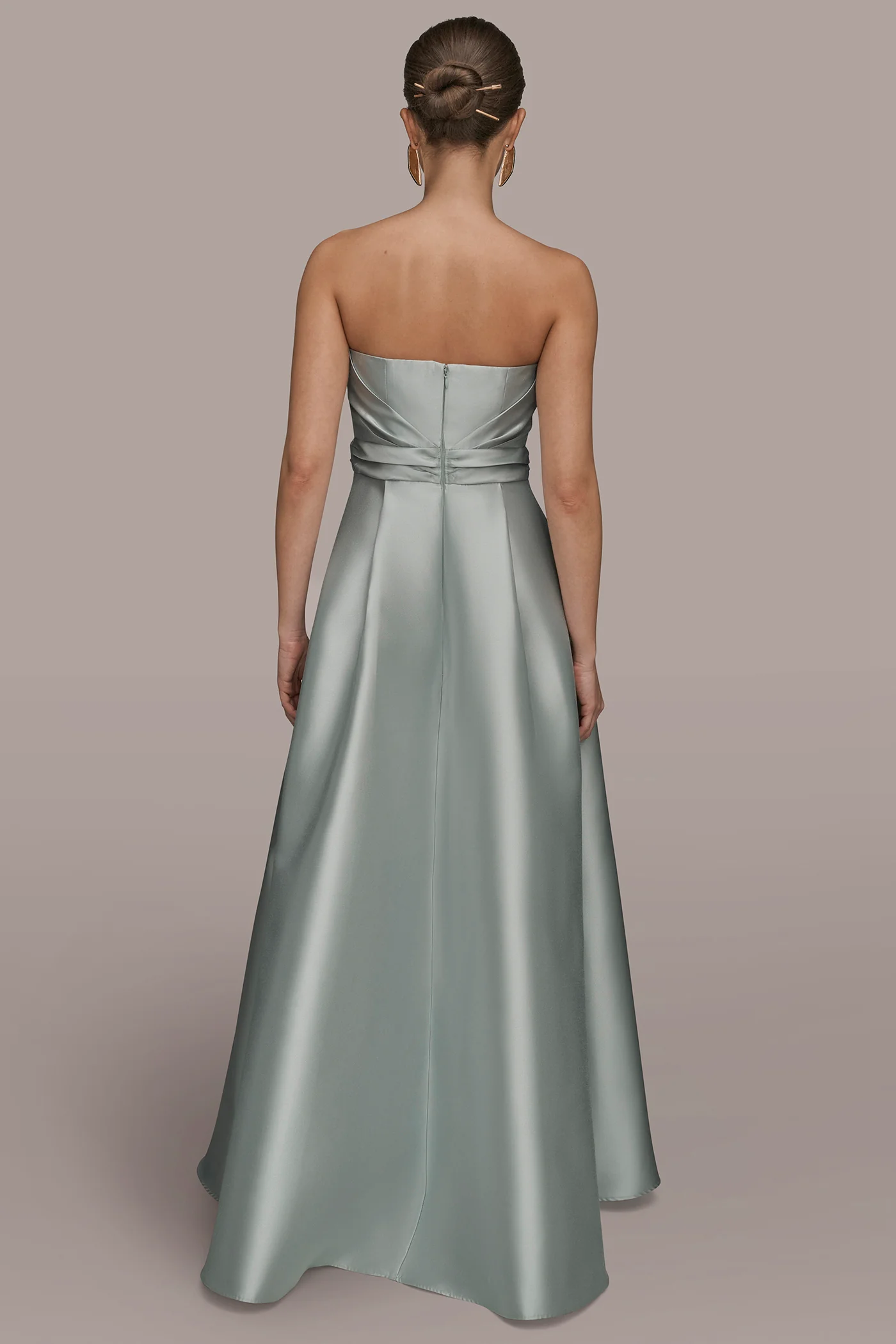 MIKADO SATIN STRAPLESS GOWN - VXVOV