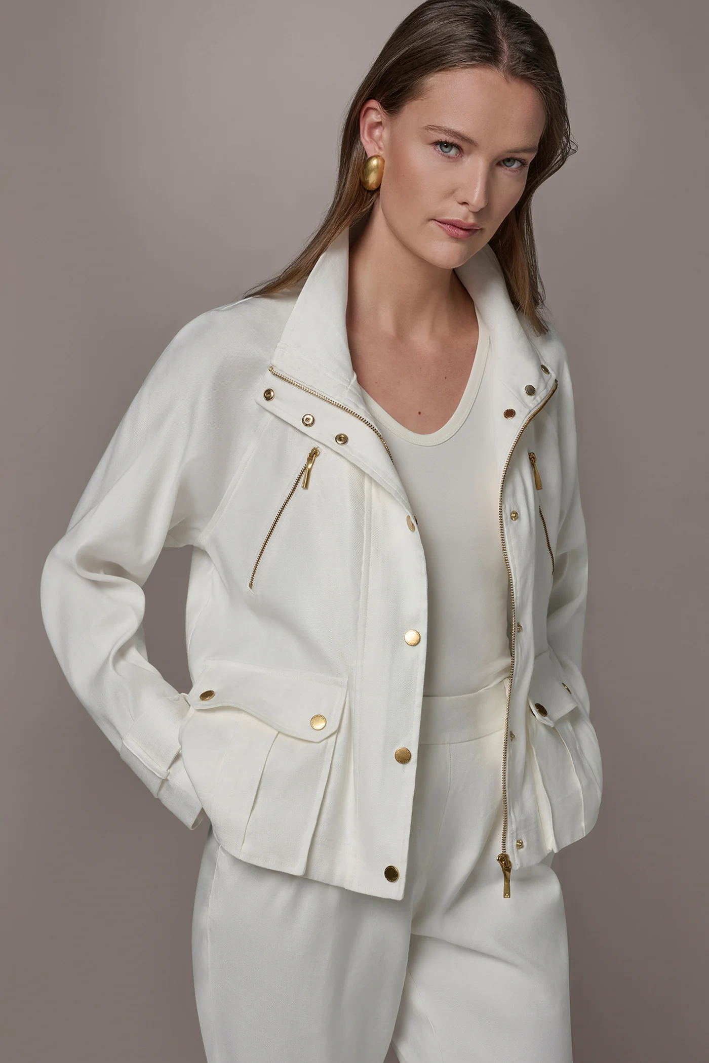 LINEN-BLEND UTILITY JACKET - VXVOV