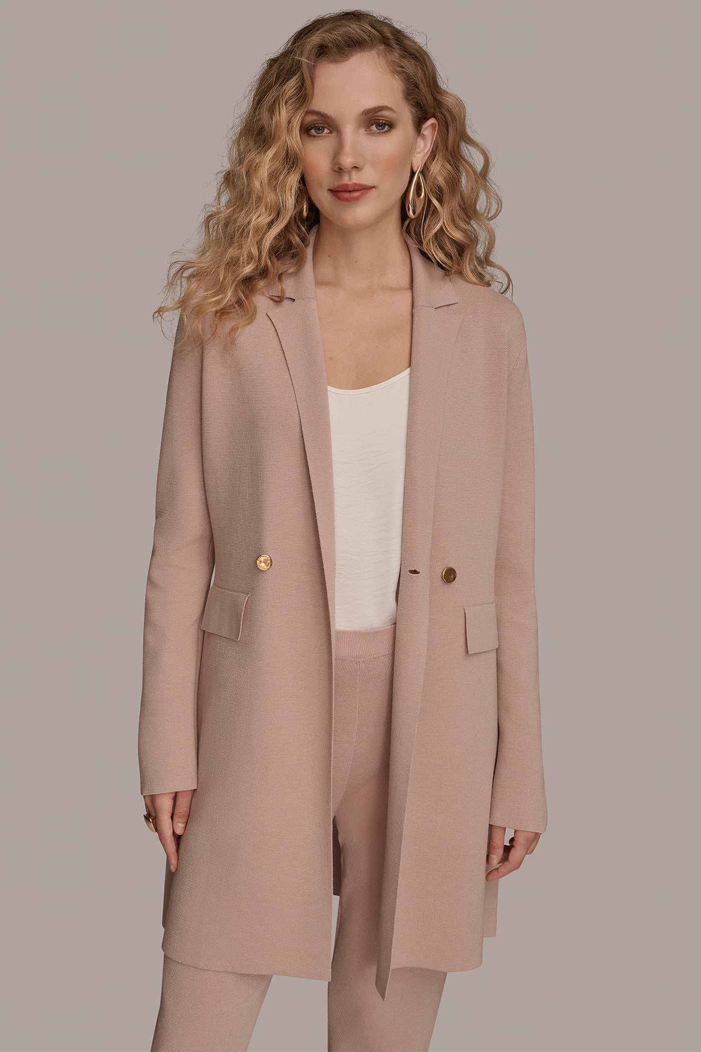 DOUBLE-BREASTED LONGLINE BLAZER - VXVOV