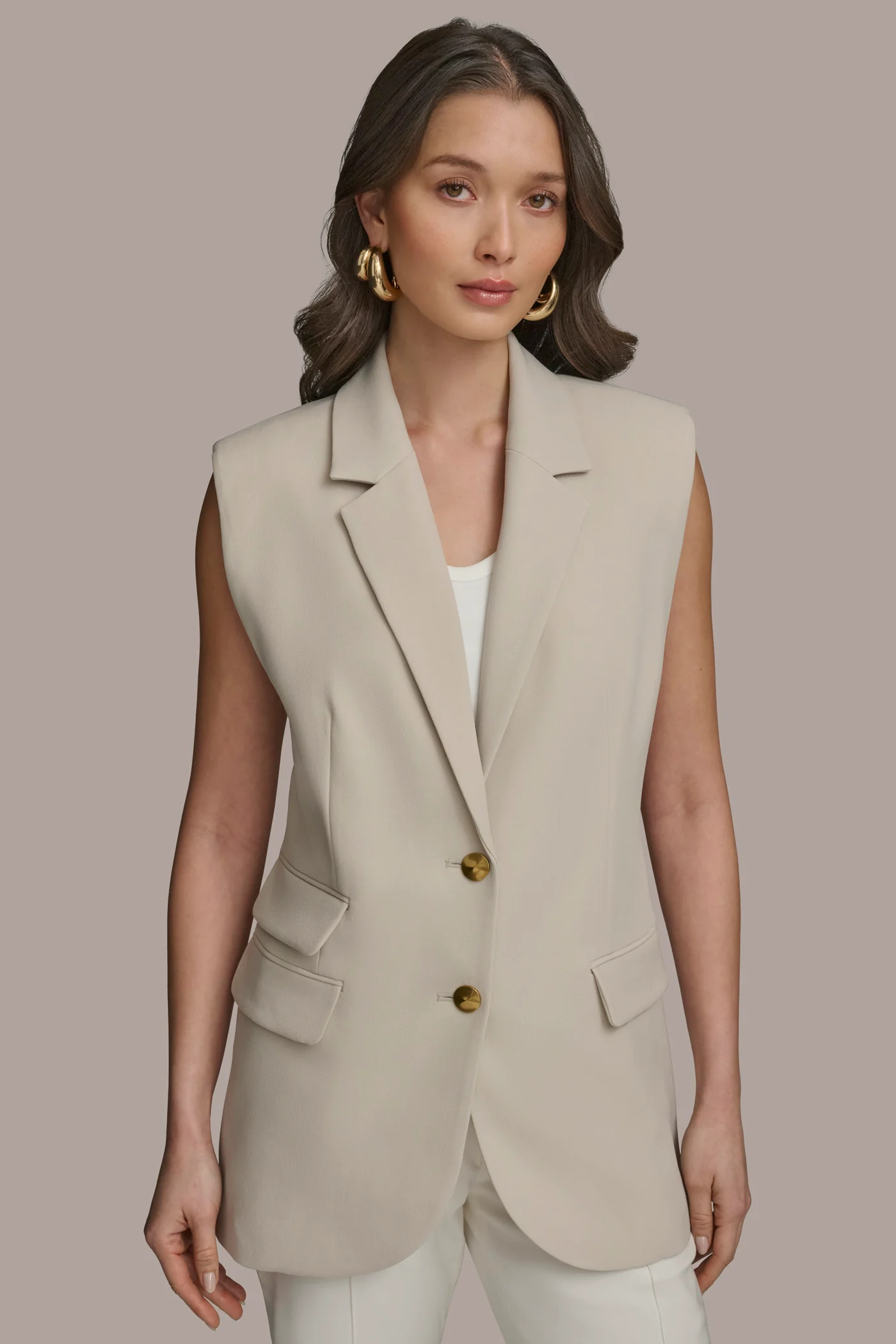 BUTTON VEST WITH POCKET DETAIL - VXVOV