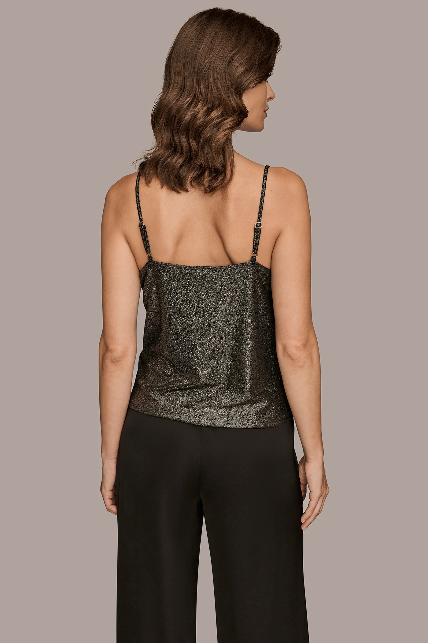 METALLIC COWL-NECK CAMI - VXVOV