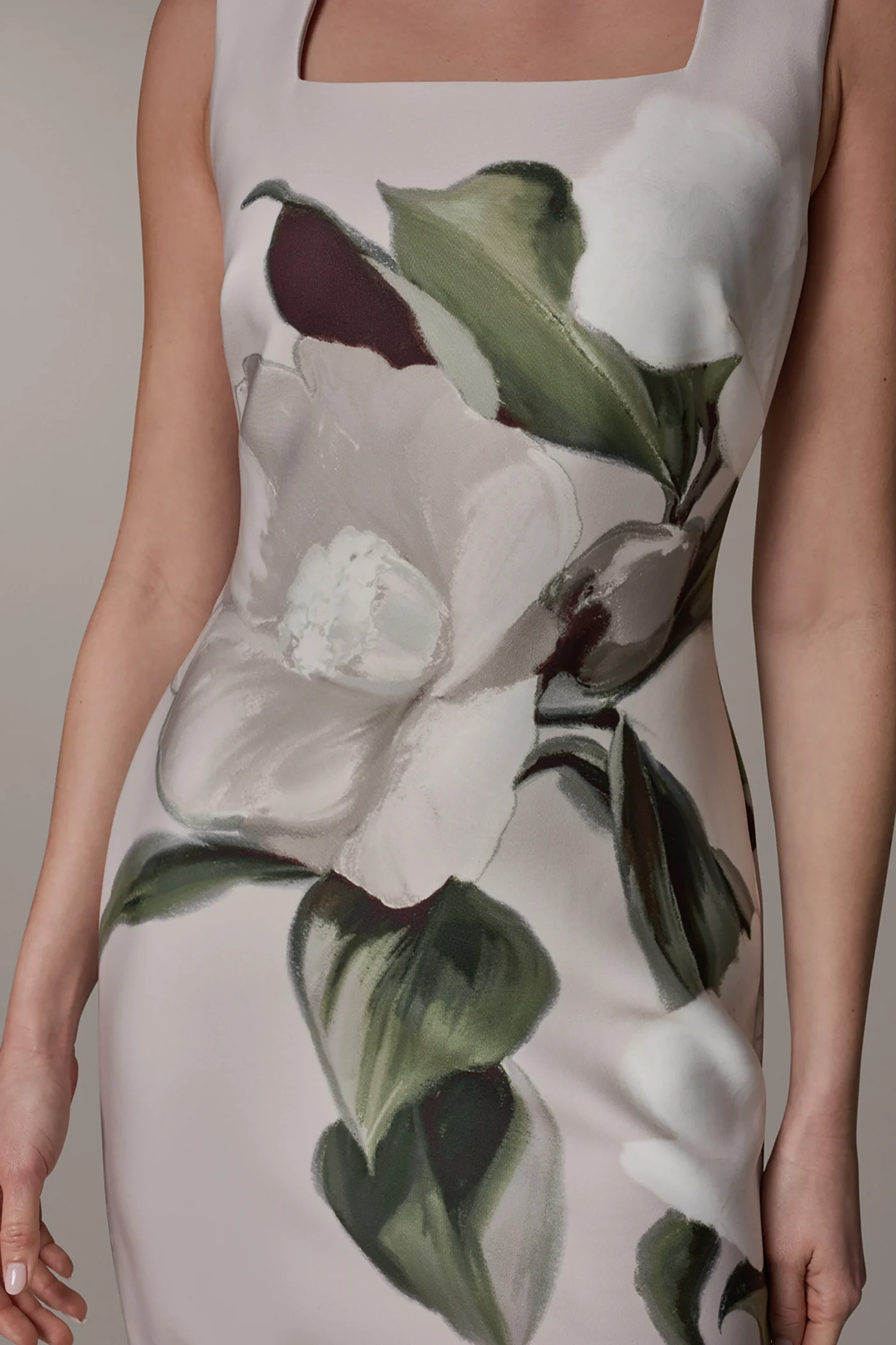 SLEEVELESS SQUARE NECK SCUBA MIDI DRESS - VXVOV