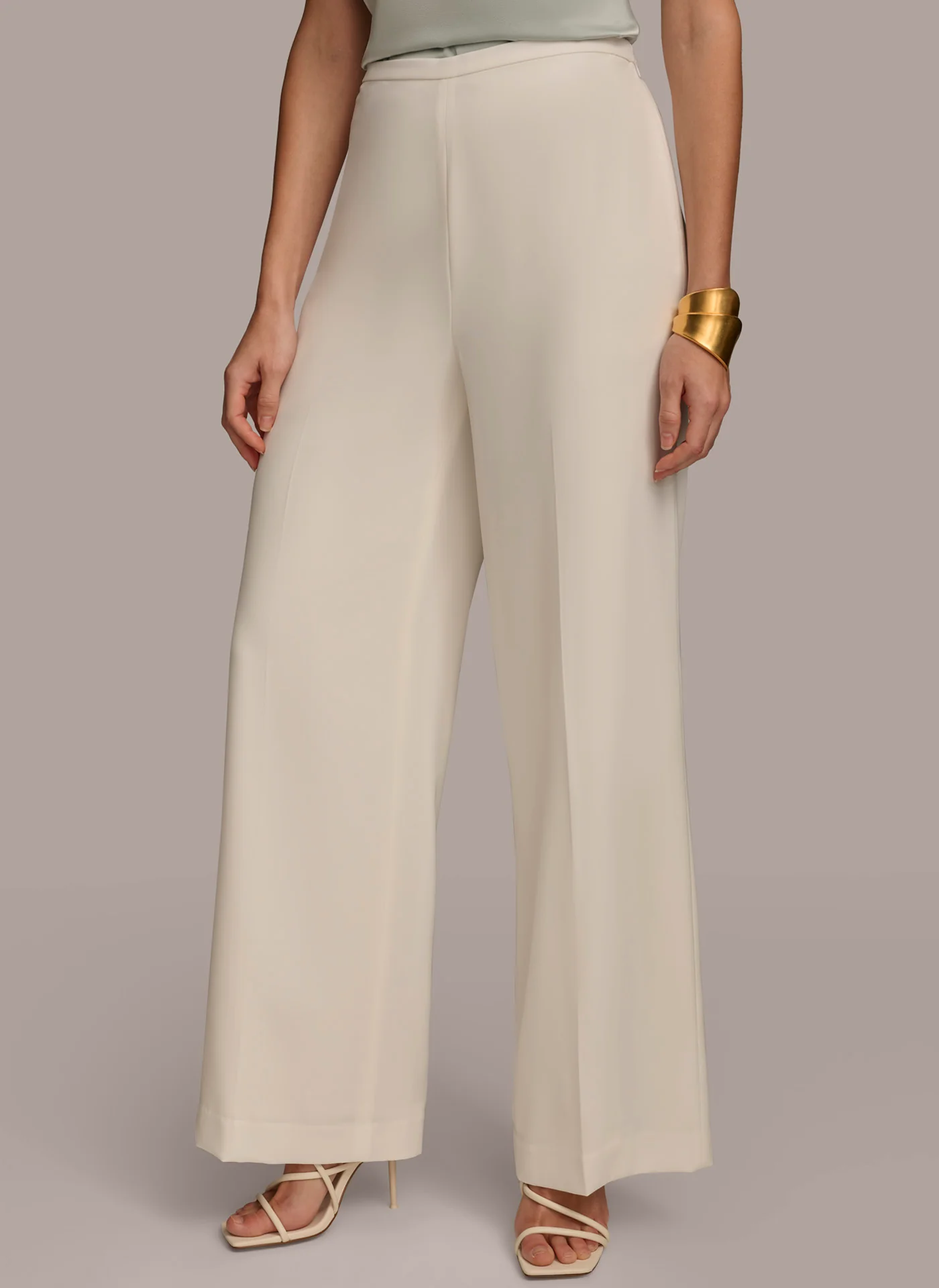 FLAT FRONT WIDE LEG PANT - VXVOV