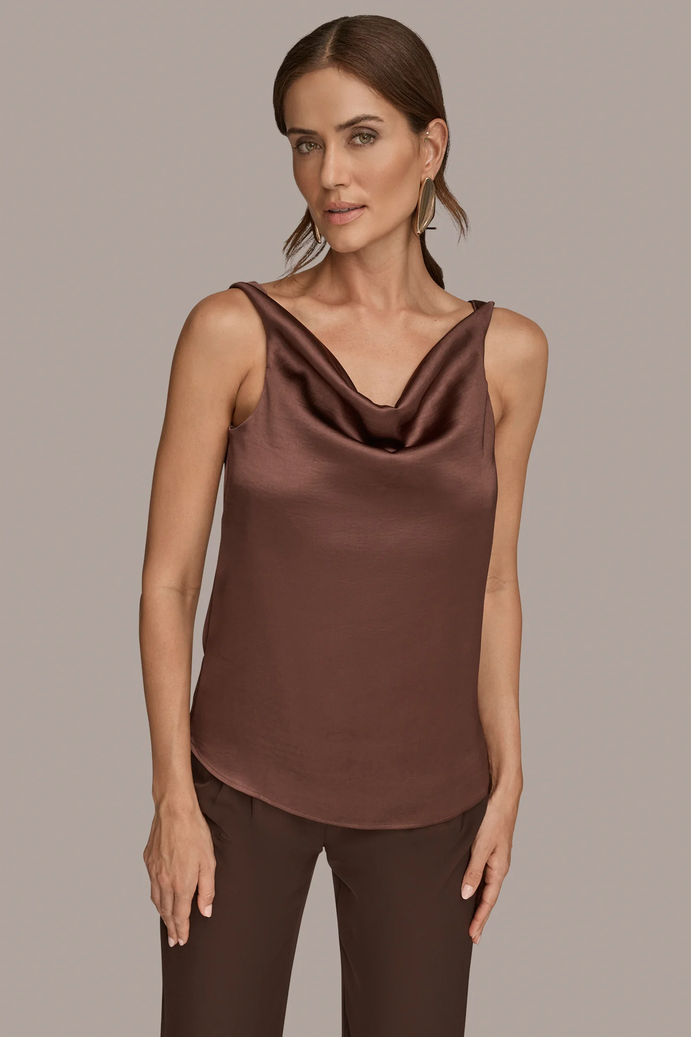 CHARMEUSE COWL NECK STRAPPY CAMI - VXVOV