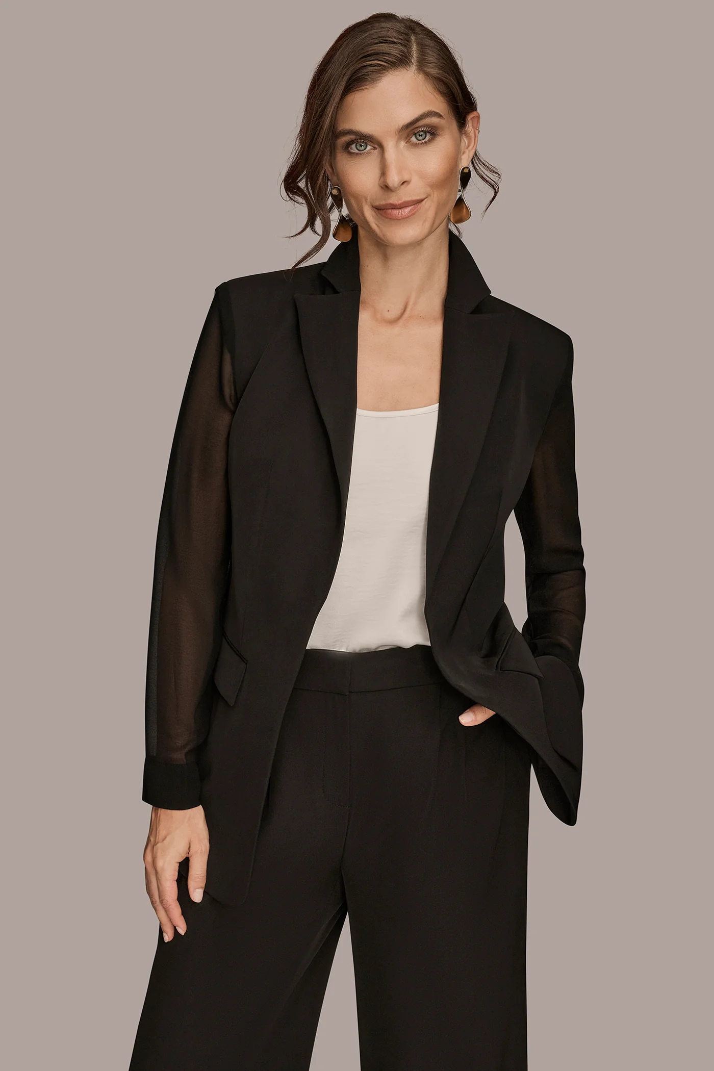 SHEER SLEEVE SUIT BLAZER - VXVOV
