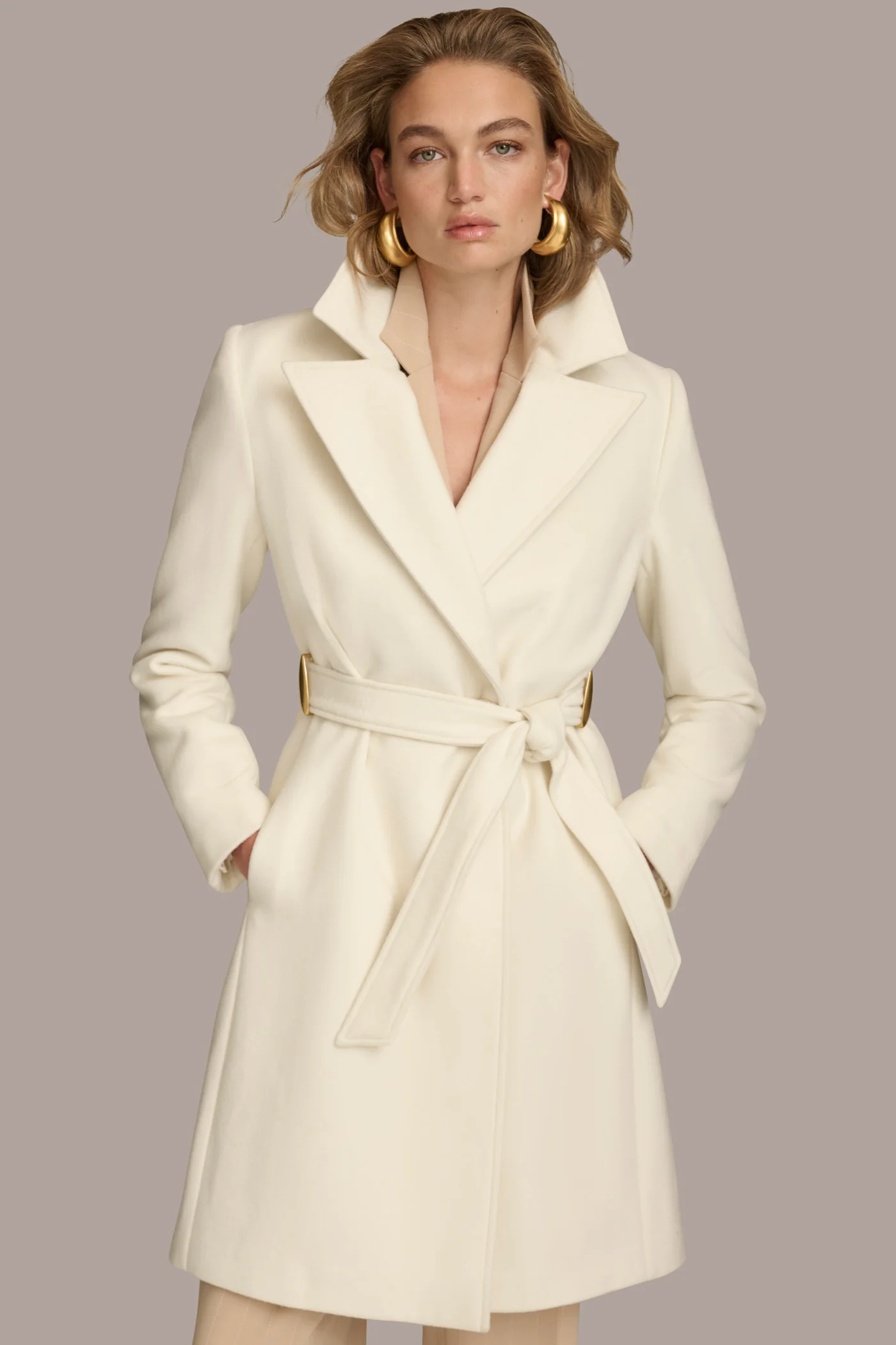 WOOL LONG WRAP COAT - VXVOV