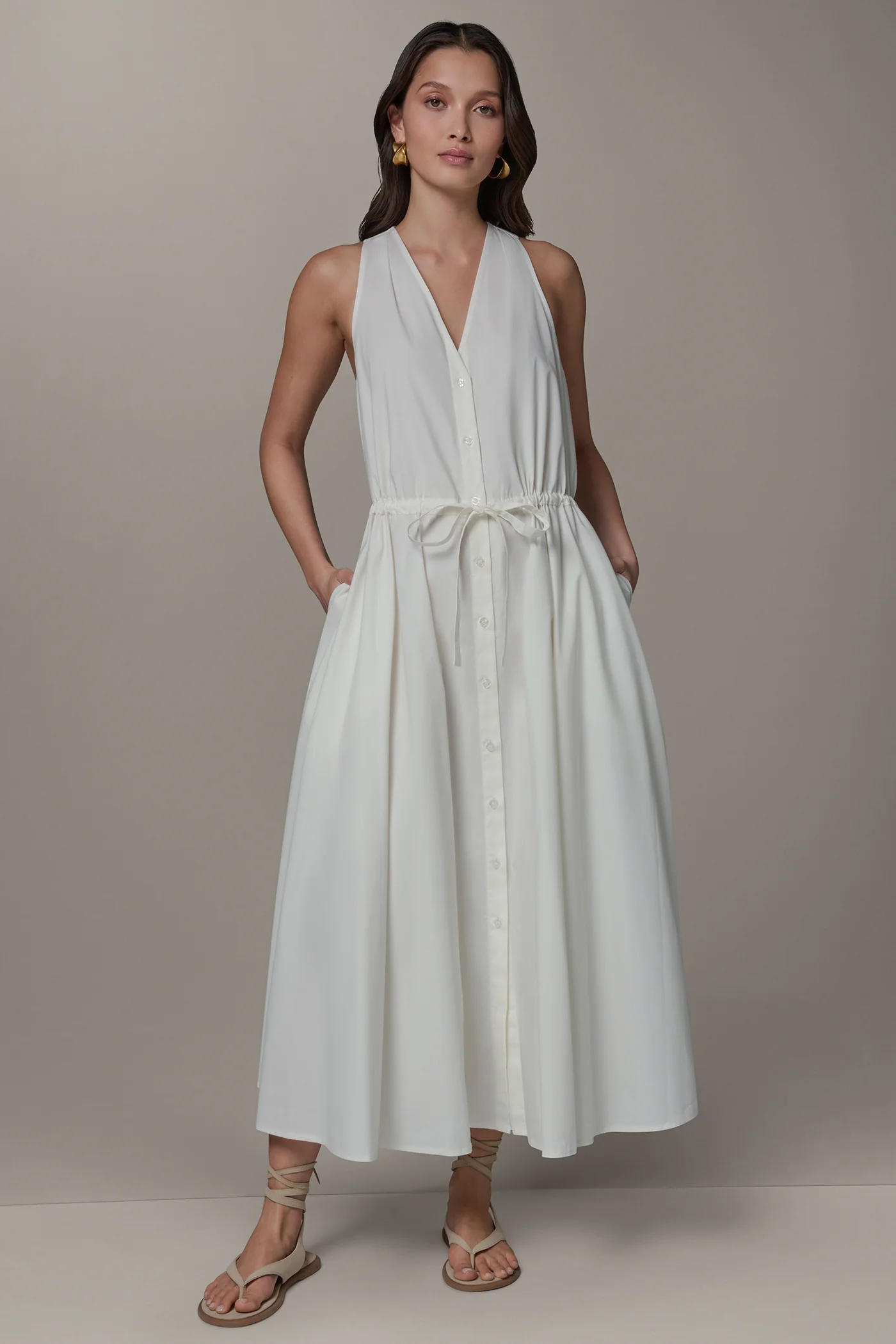HALTER BUTTON FRONT DRESS - VXVOV