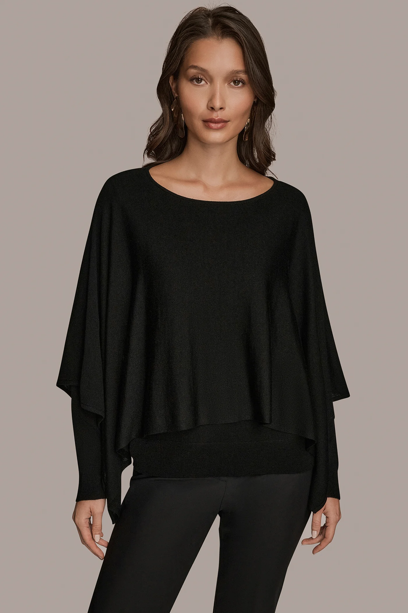 LAYERED PONCHO SWEATER - VXVOV