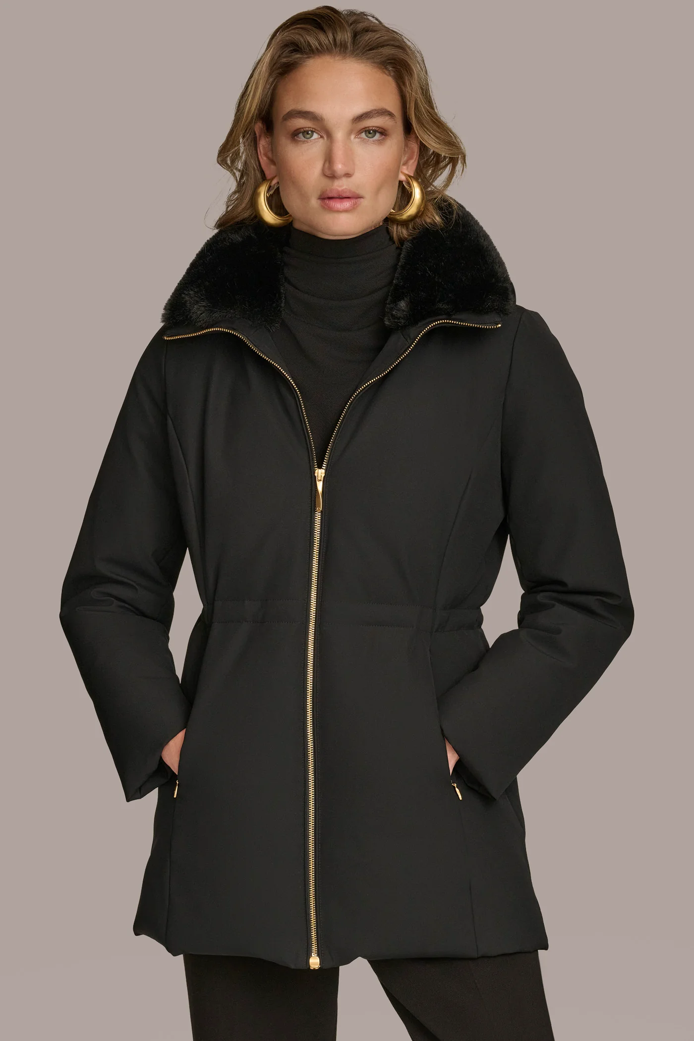 FAUX FUR LINED PUFFER - VXVOV