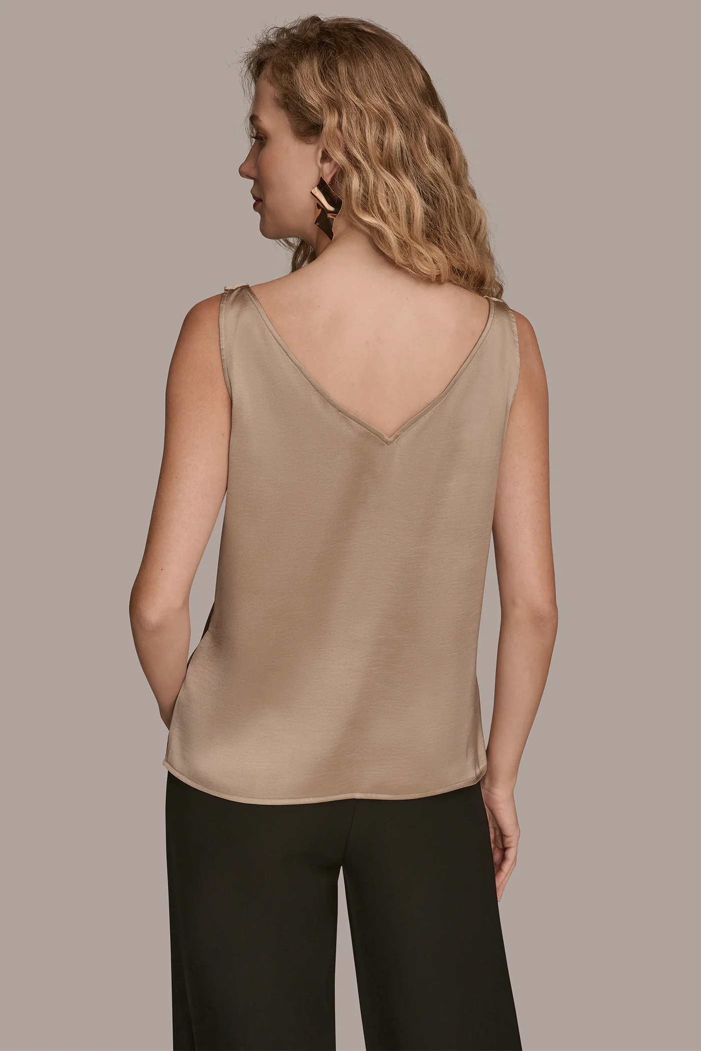 CHARMEUSE COWL NECK STRAPPY CAMI - VXVOV