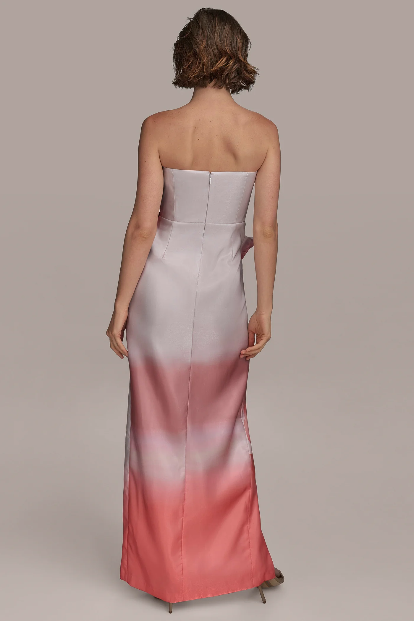 MIKADO FLORAL STRAPLESS BOW GOWN - VXVOV