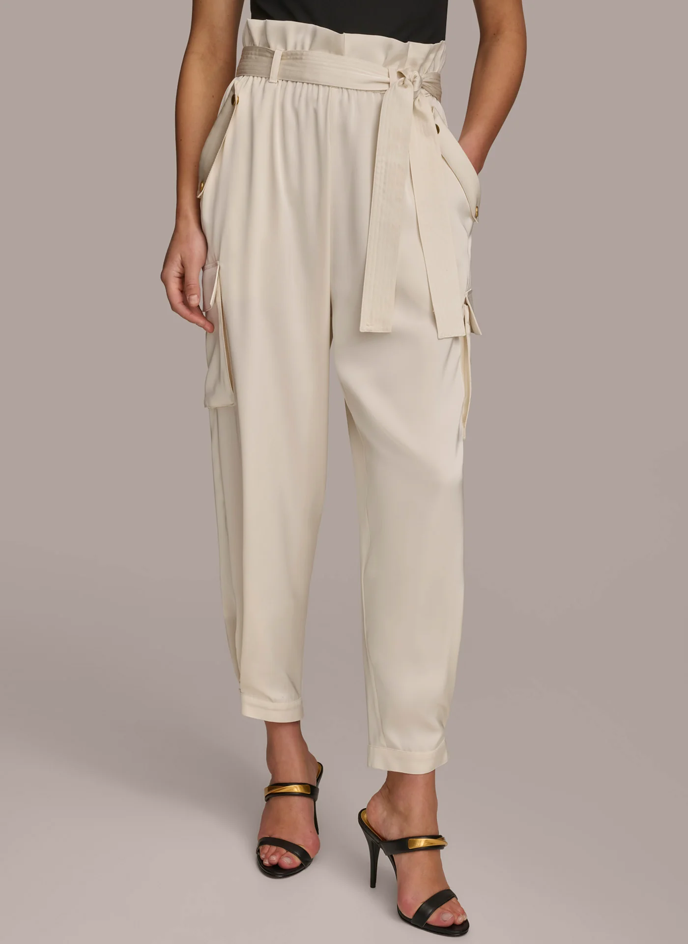 CARGO PANT WITH TIE BELT - VXVOV