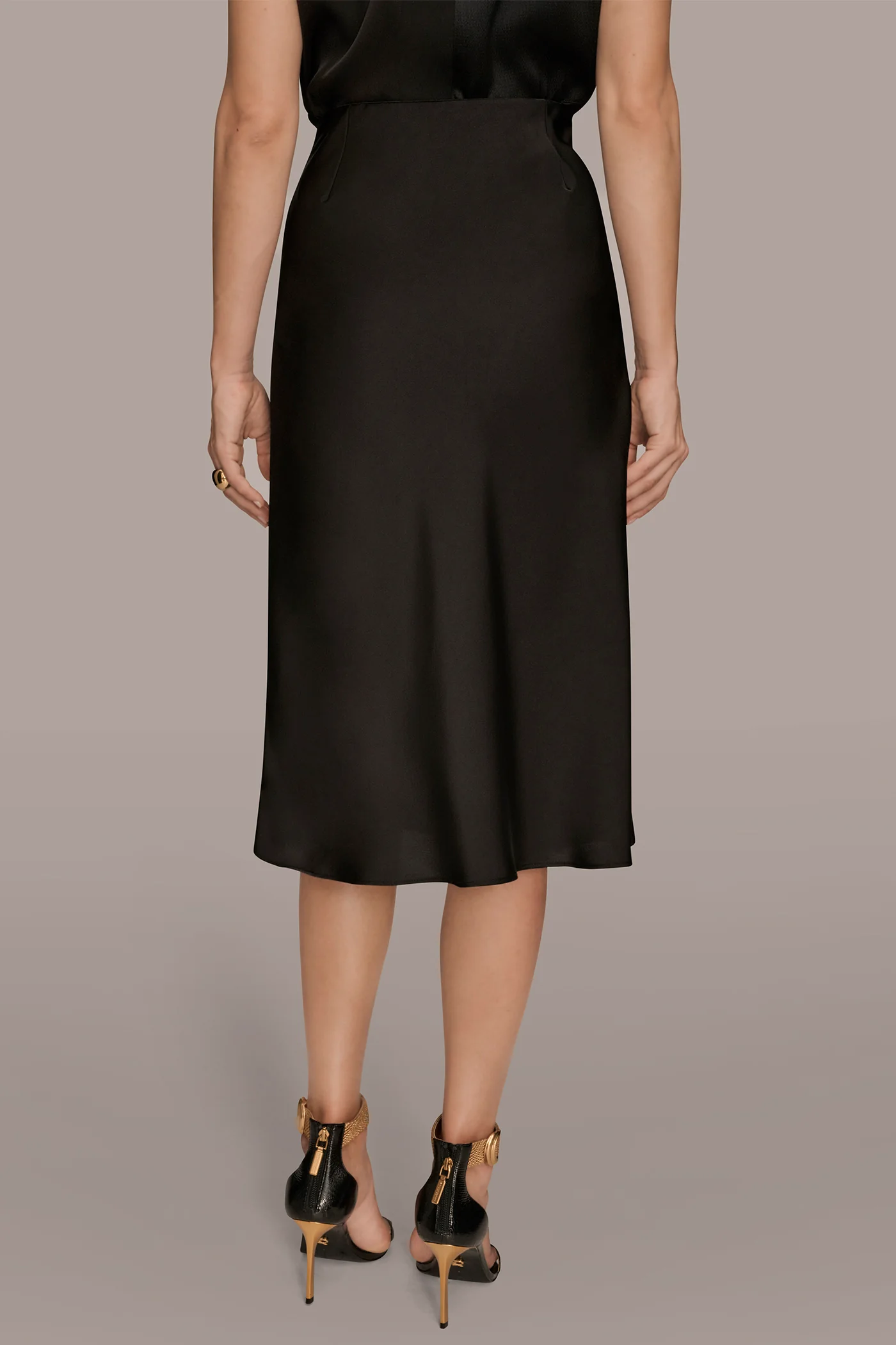 SATIN MIDI SLIP SKIRT - VXVOV