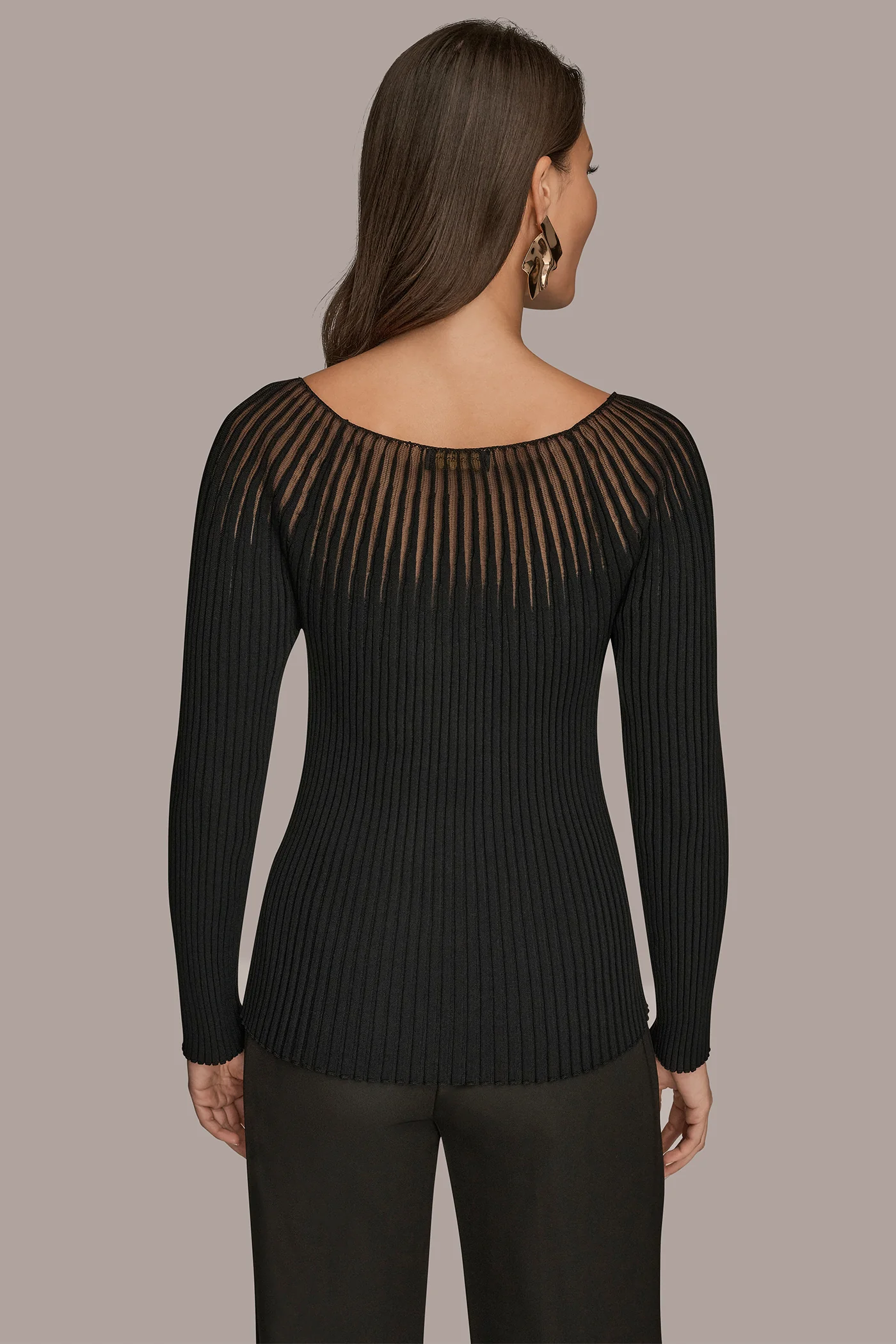 SHEER RIBBED SWEATER - VXVOV