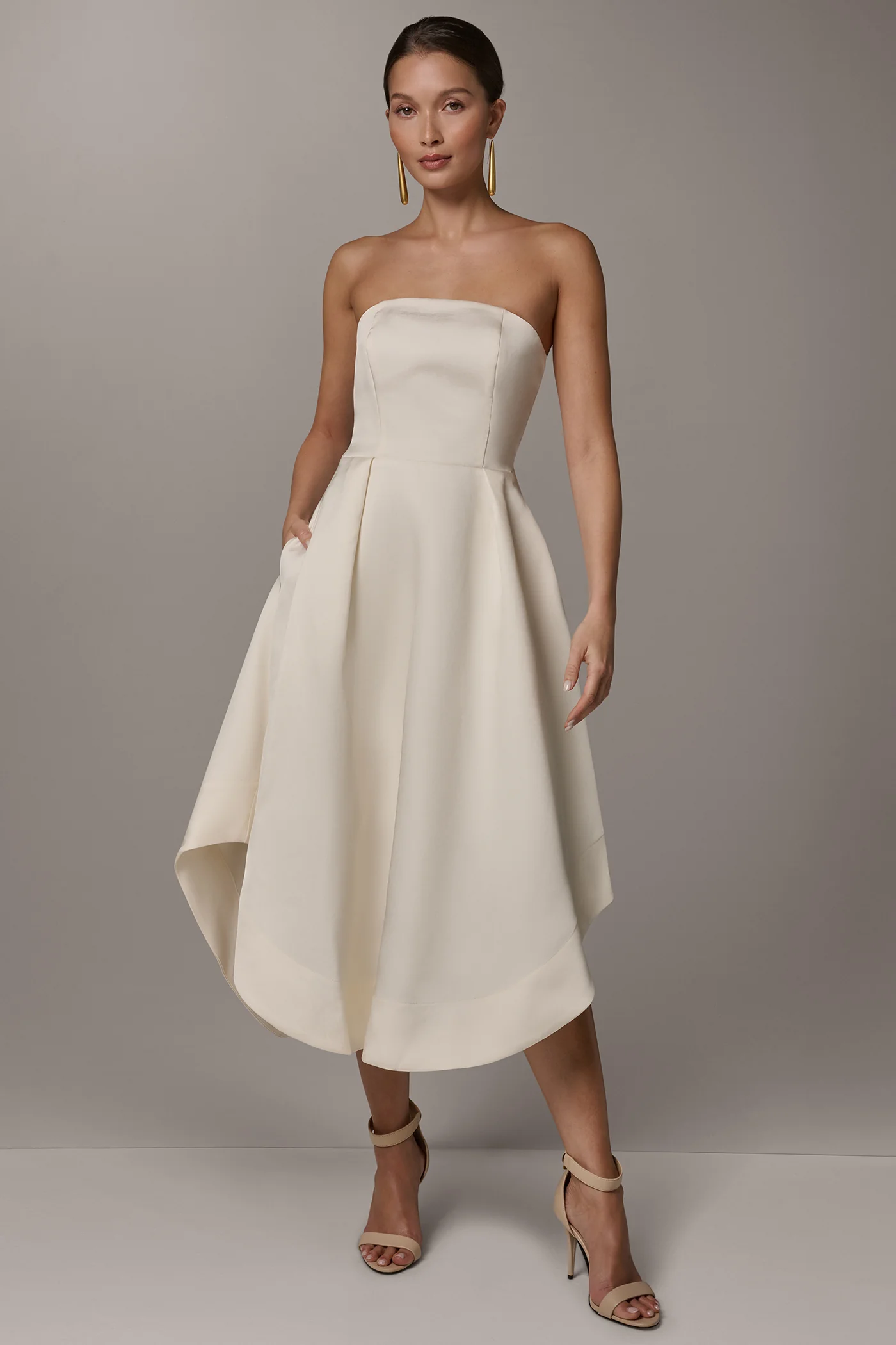 MIKADO STRAPLESS MIDI GOWN - VXVOV