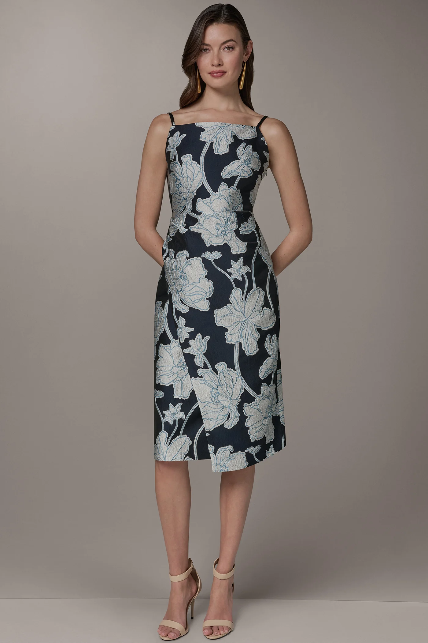 SLEEVELESS FLORAL MIDI DRESS - VXVOV
