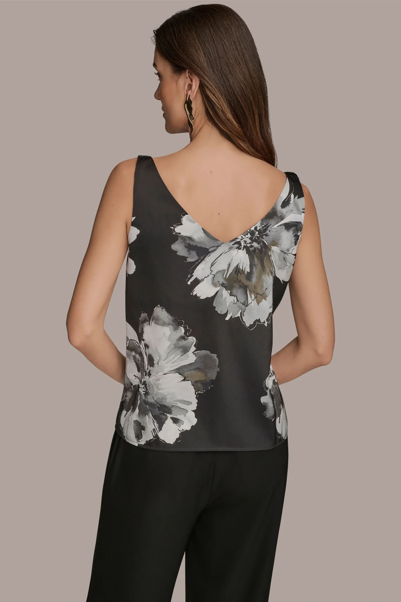 FLORAL COWL NECK CAMI - VXVOV