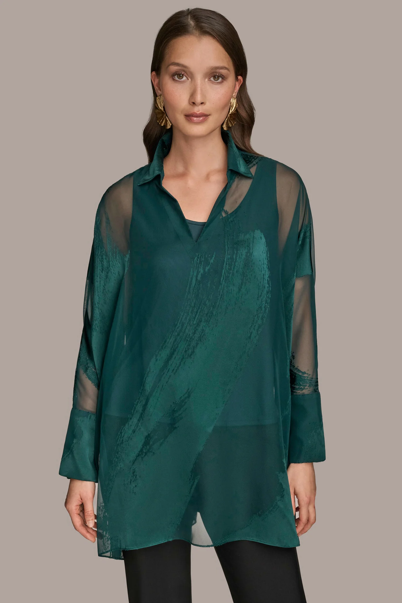 BRUSHSTROKE BURNOUT TUNIC - VXVOV