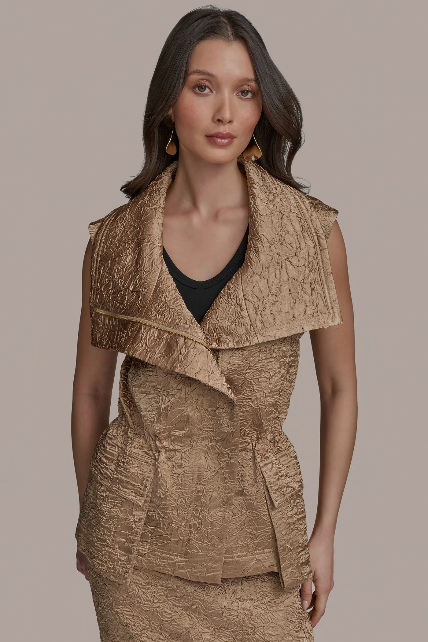 TEXT ZIP FRONT VEST - VXVOV