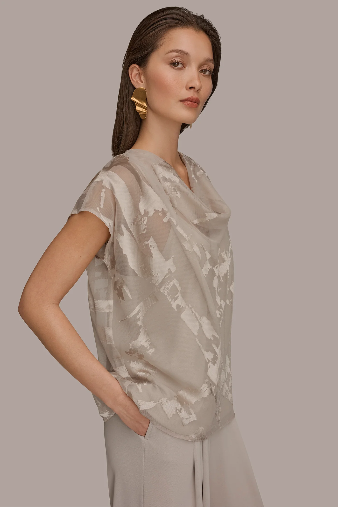 SATIN ABSTRACT BURNOUT TOP - VXVOV