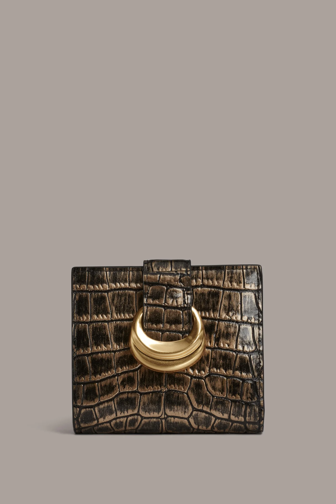 VALLEY STREAM METALLIC CROC-EFFECT SMALL WALLET - VXVOV