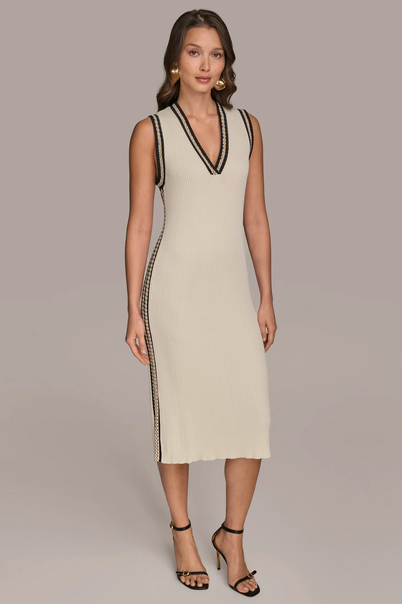 MIDI SHEATH DRESS WITH CARDIGAN - VXVOV