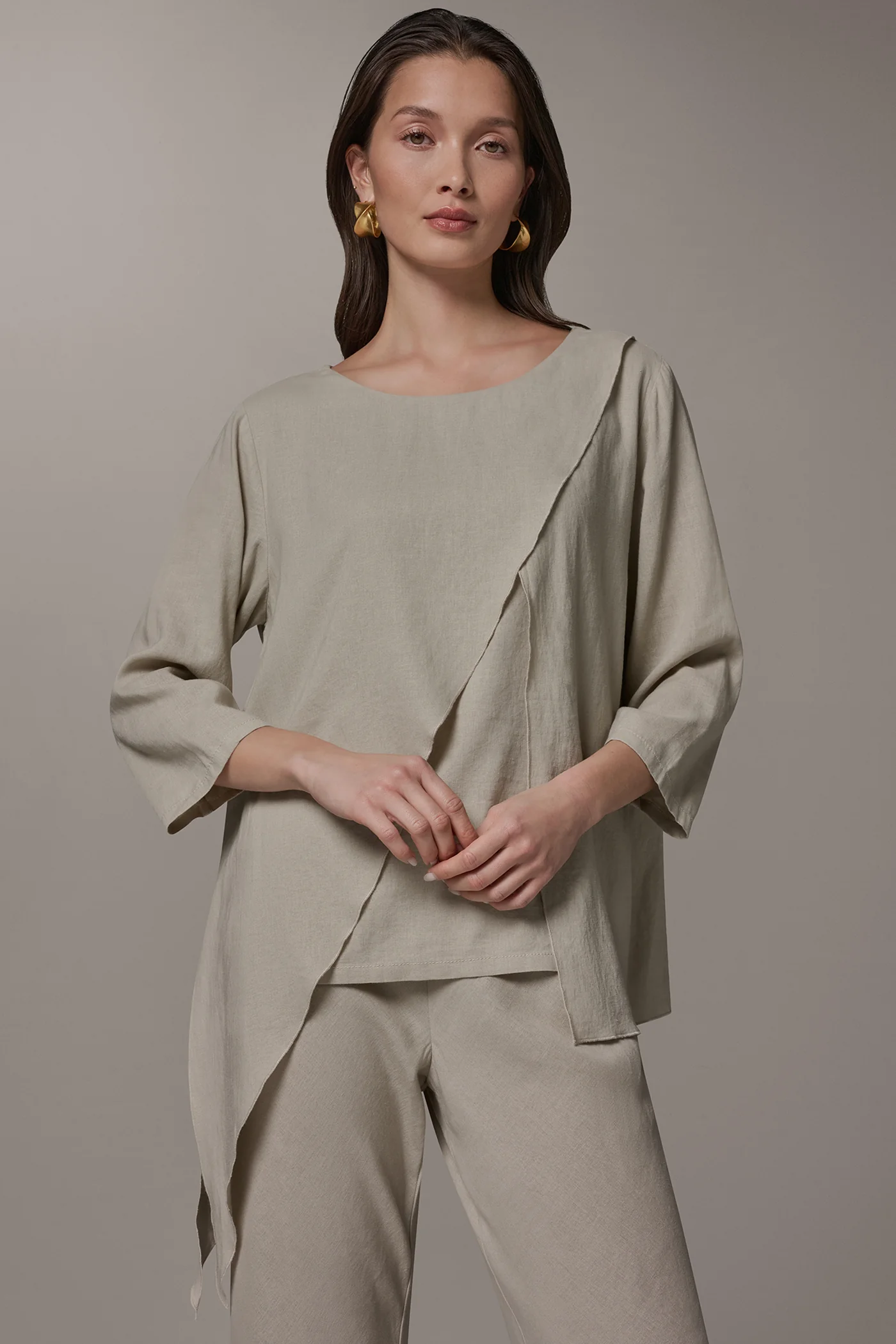 3/4 SLEEVE OVERLAY BLOUSE - VXVOV