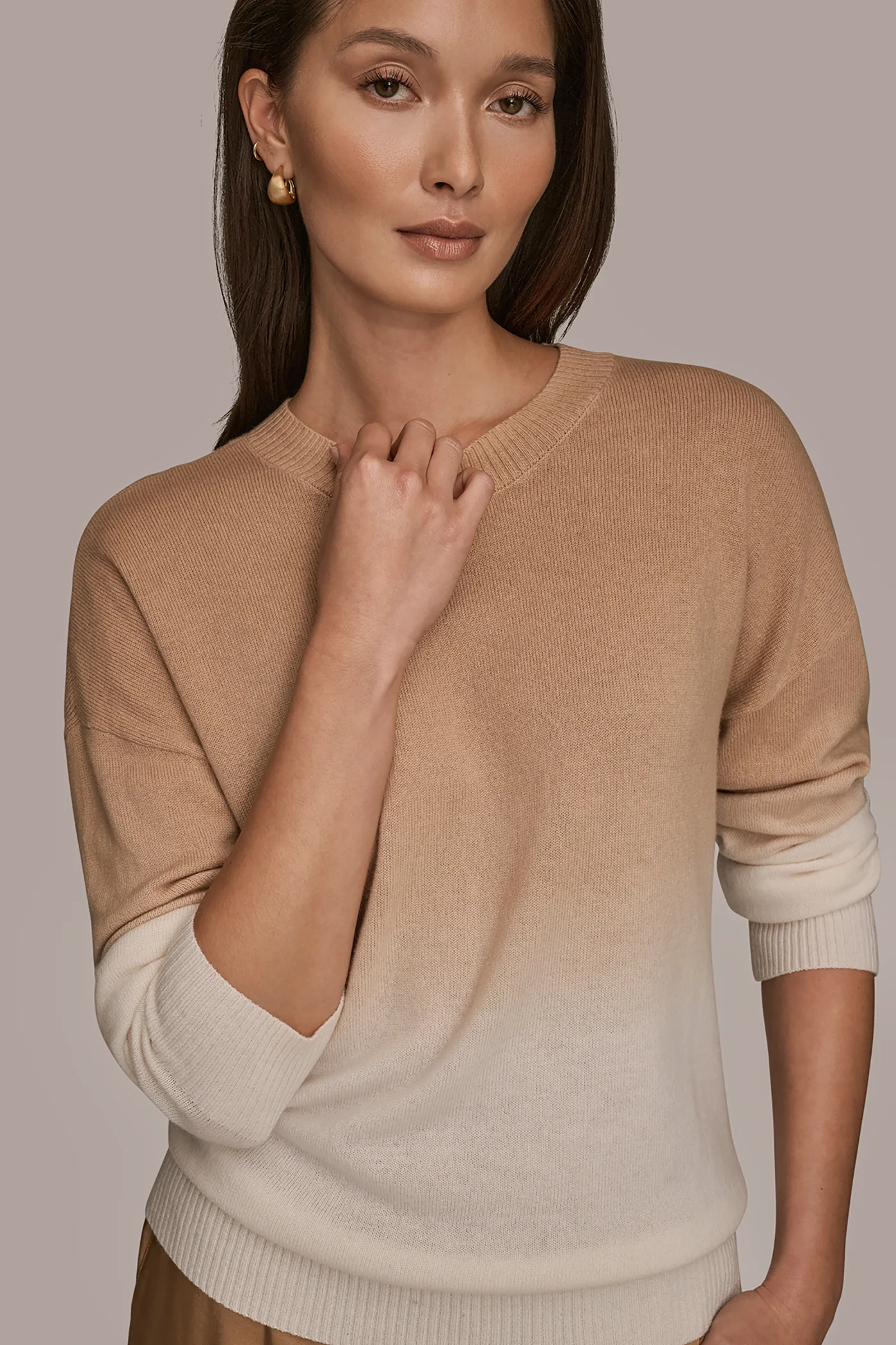 WOOL AND CASHMERE-BLEND DIP-DYED SWEATER - VXVOV