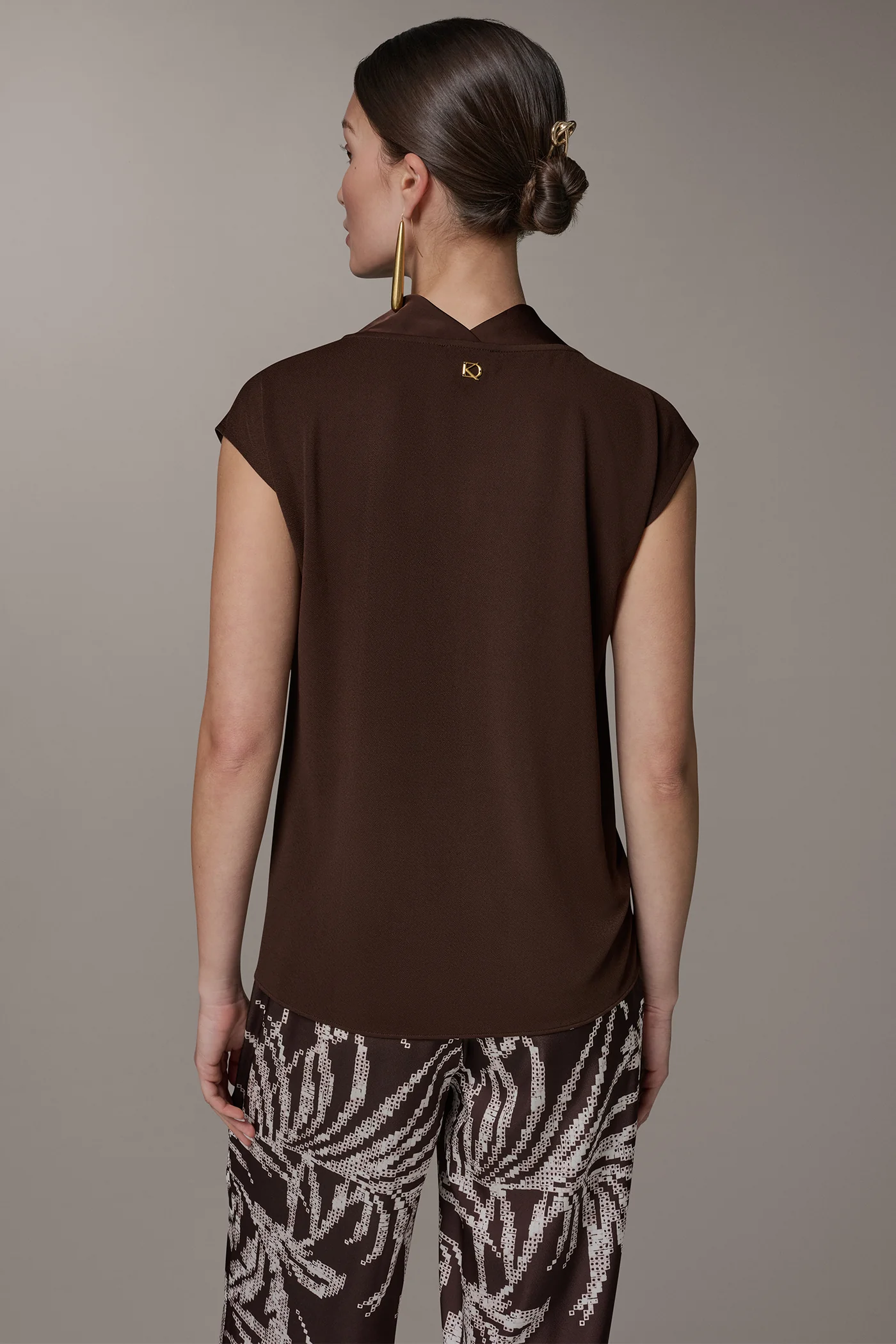 CAP SLEEVE MIXED MEDIA TOP - VXVOV