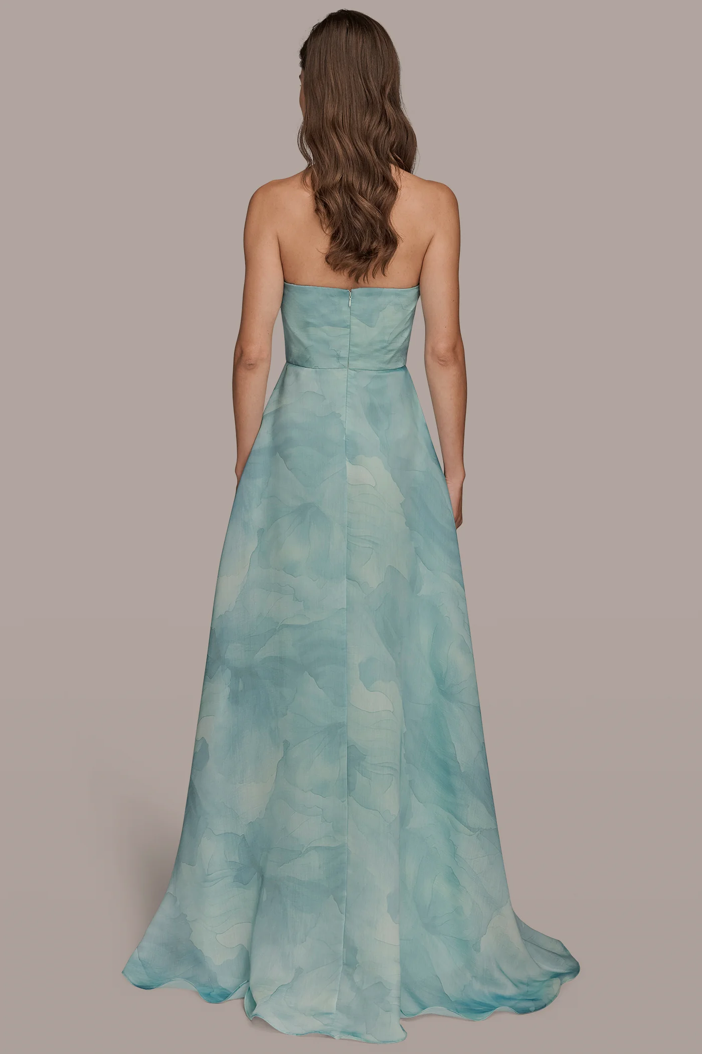 ORGANZA FLORAL STRAPLESS BALL GOWN - VXVOV