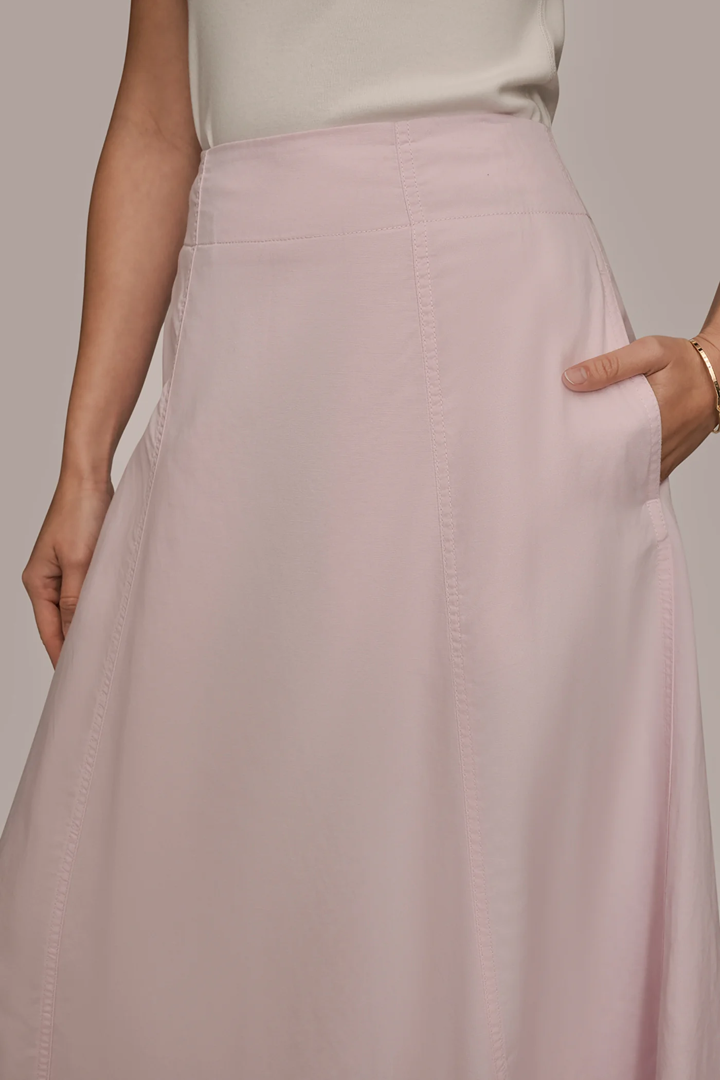 BRUSHED MIDI PANEL TRUMPET SKIRT - VXVOV