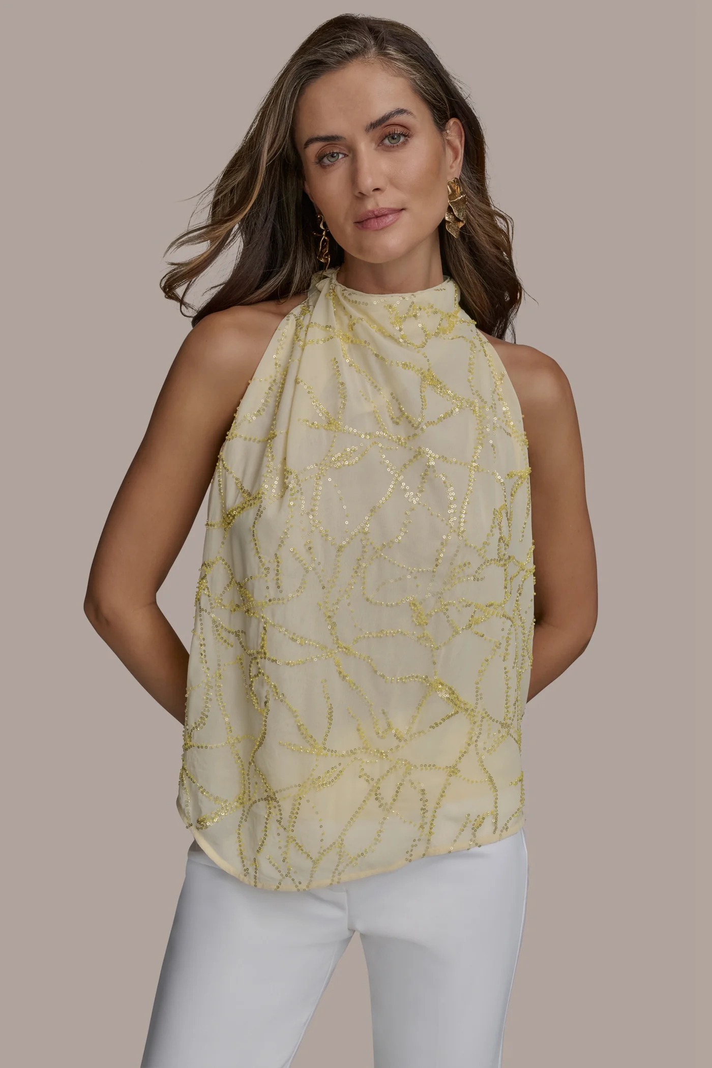 PLEAT SHOULDER HALTER - VXVOV