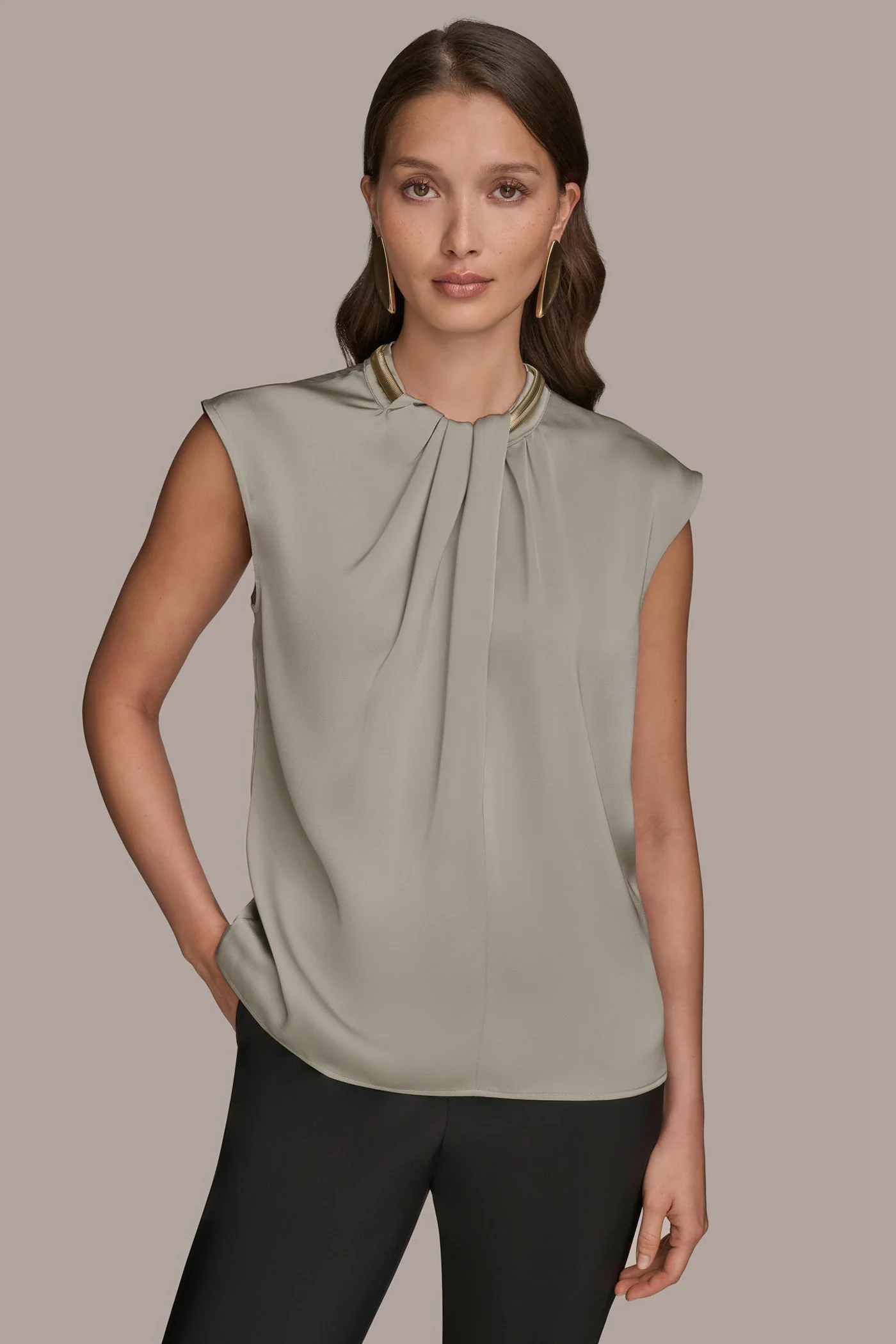 CAP SLEEVE TWIST-FRONT TOP - VXVOV