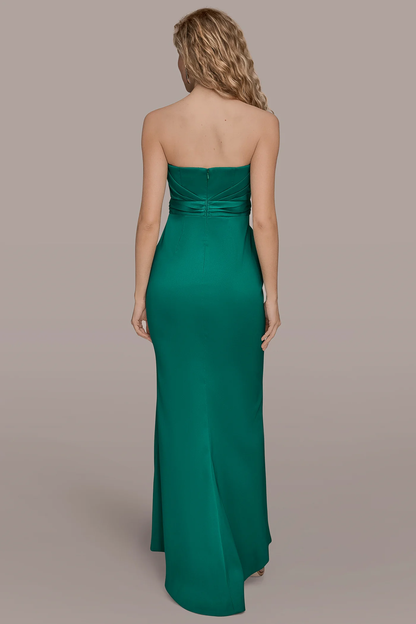 MIKADO STRAPLESS RUFFLE GOWN - VXVOV