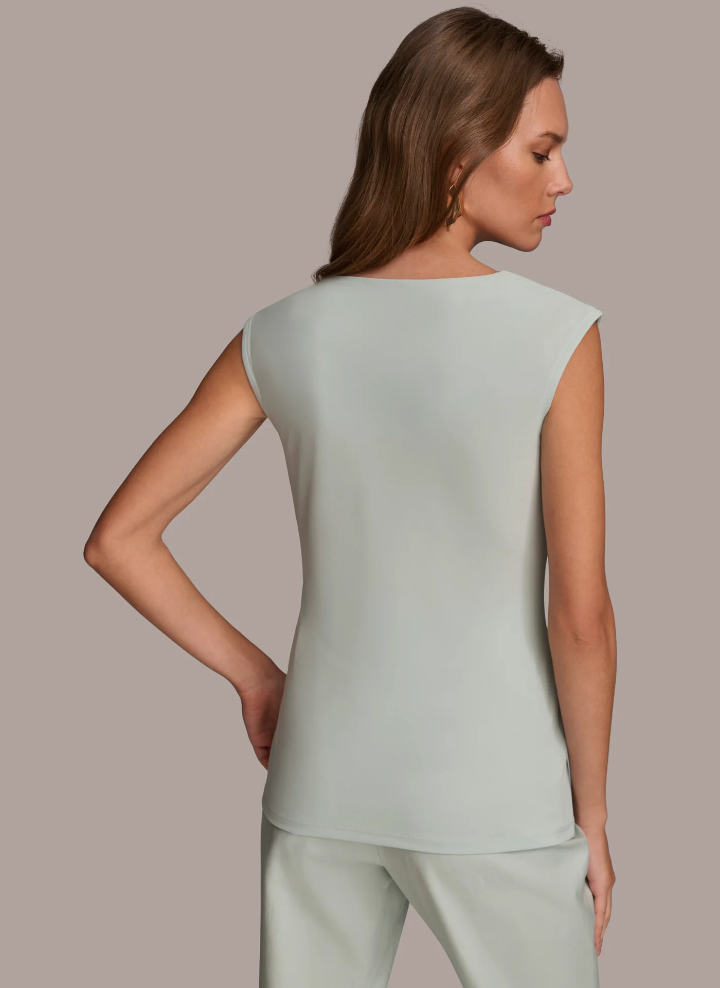 ASYMMETRICAL DRAPE SHOULDER TOP - VXVOV