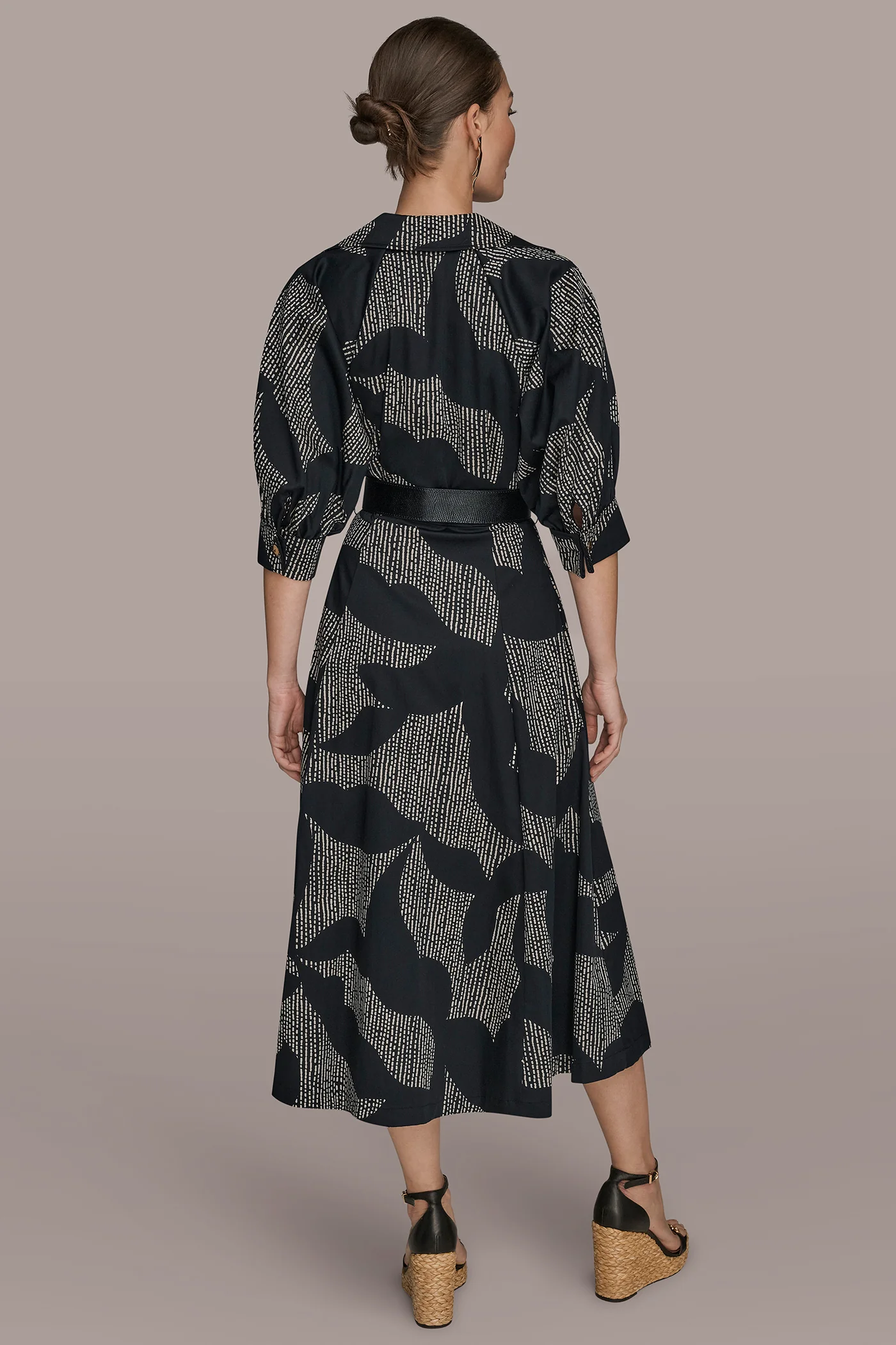 COTTON FLORAL MIDI SHIRT DRESS - VXVOV