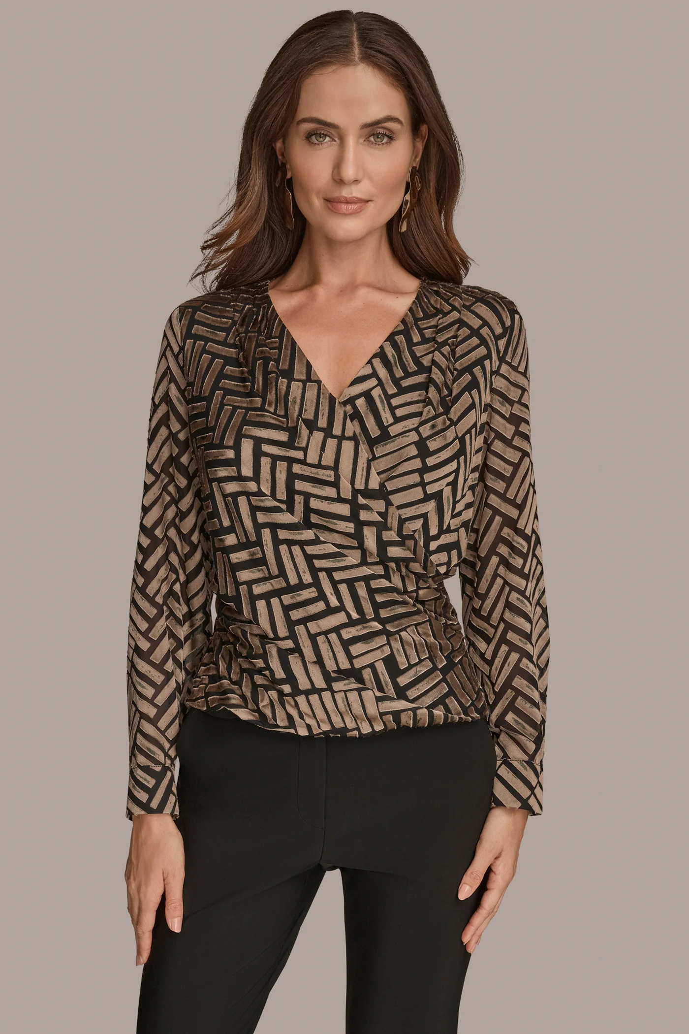 WRAP CHEVRON BURNOUT TOP - VXVOV