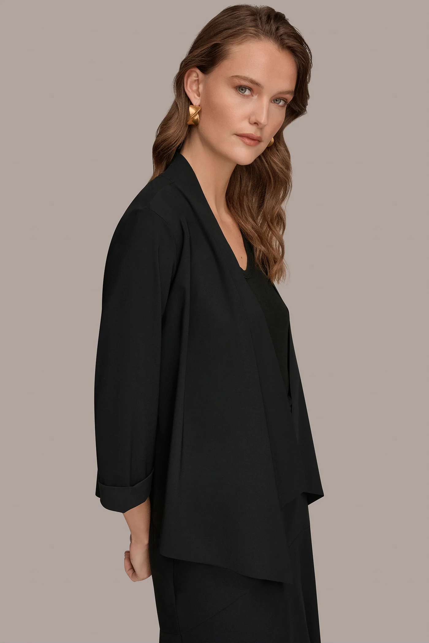 3/4 SLEEVE SHAWL CARDIGAN JACKET - VXVOV