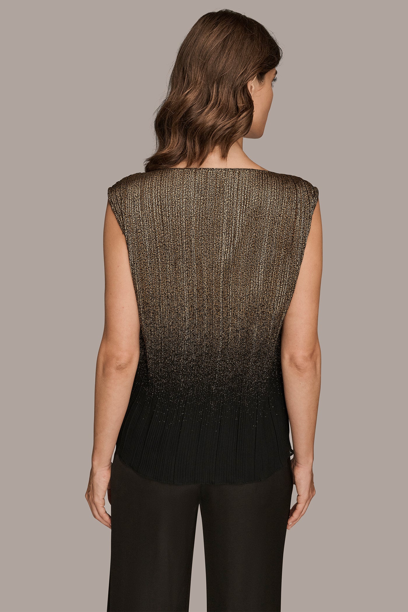 SLEEVELESS NOVELTY OMBRE BLOUSE - VXVOV