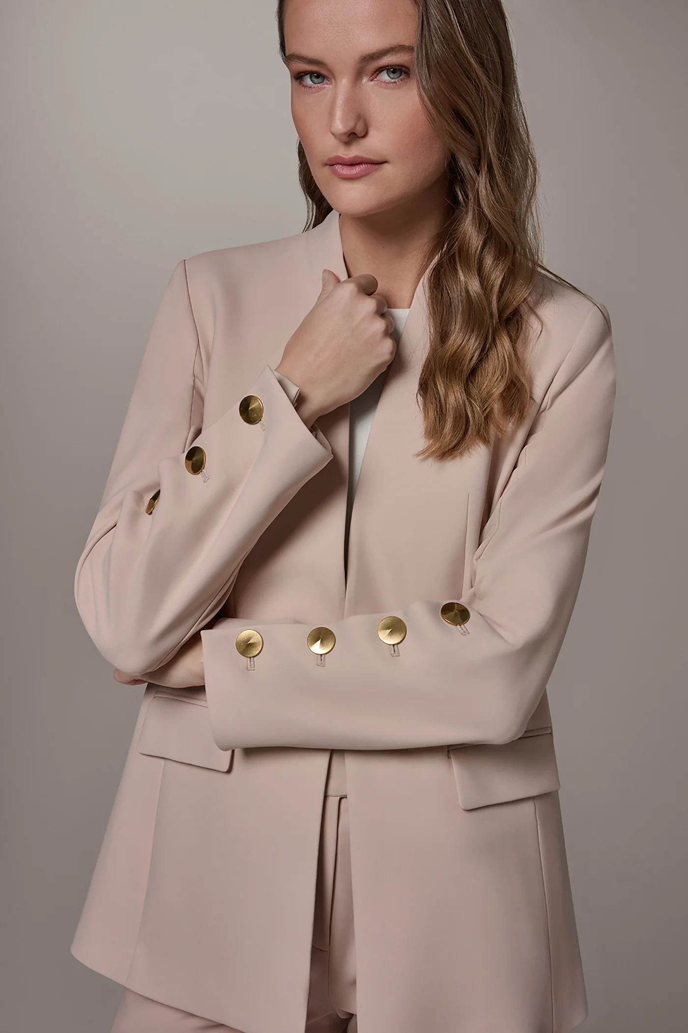 BUTTON SLEEVE SUIT BLAZER - VXVOV