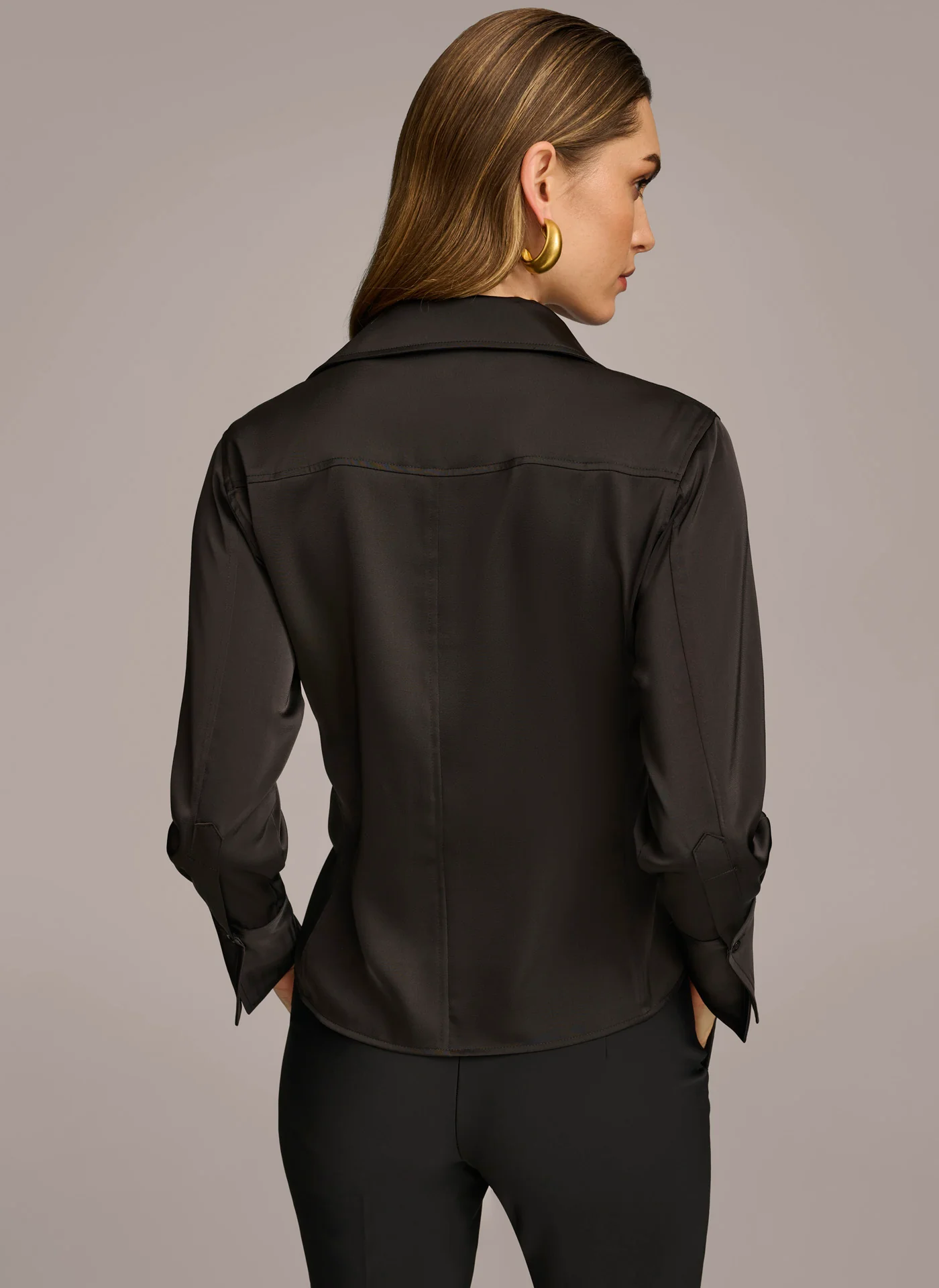 COLLARED BUTTON DOWN BLOUSE - VXVOV