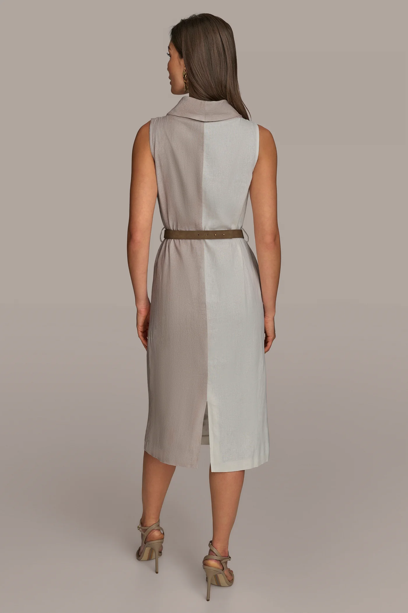FLORAL SLEEVELESS MOCK-NECK SHEATH DRESS - VXVOV