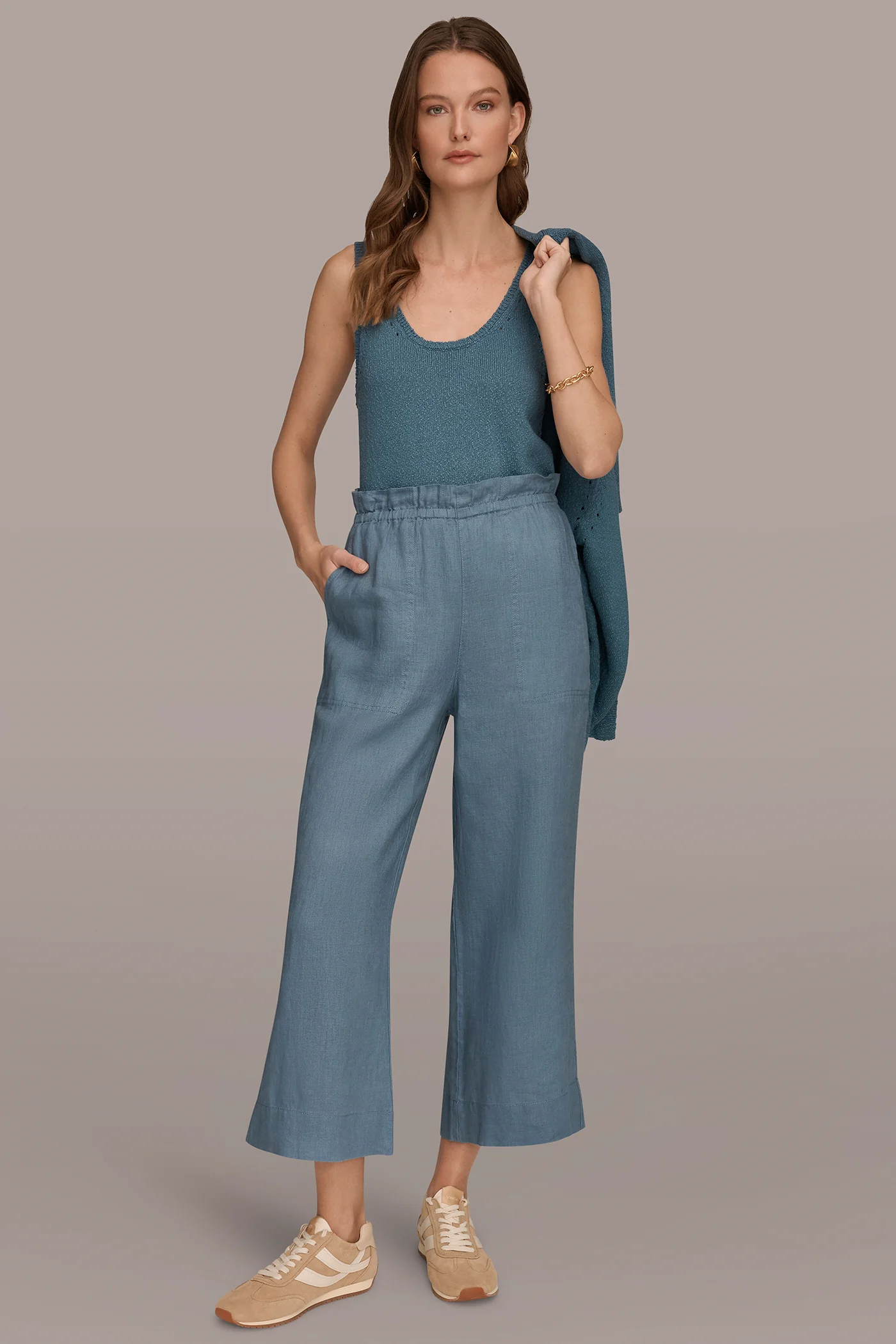 LINEN EXTRA HIGH-RISE PAPERBAG PANT - VXVOV