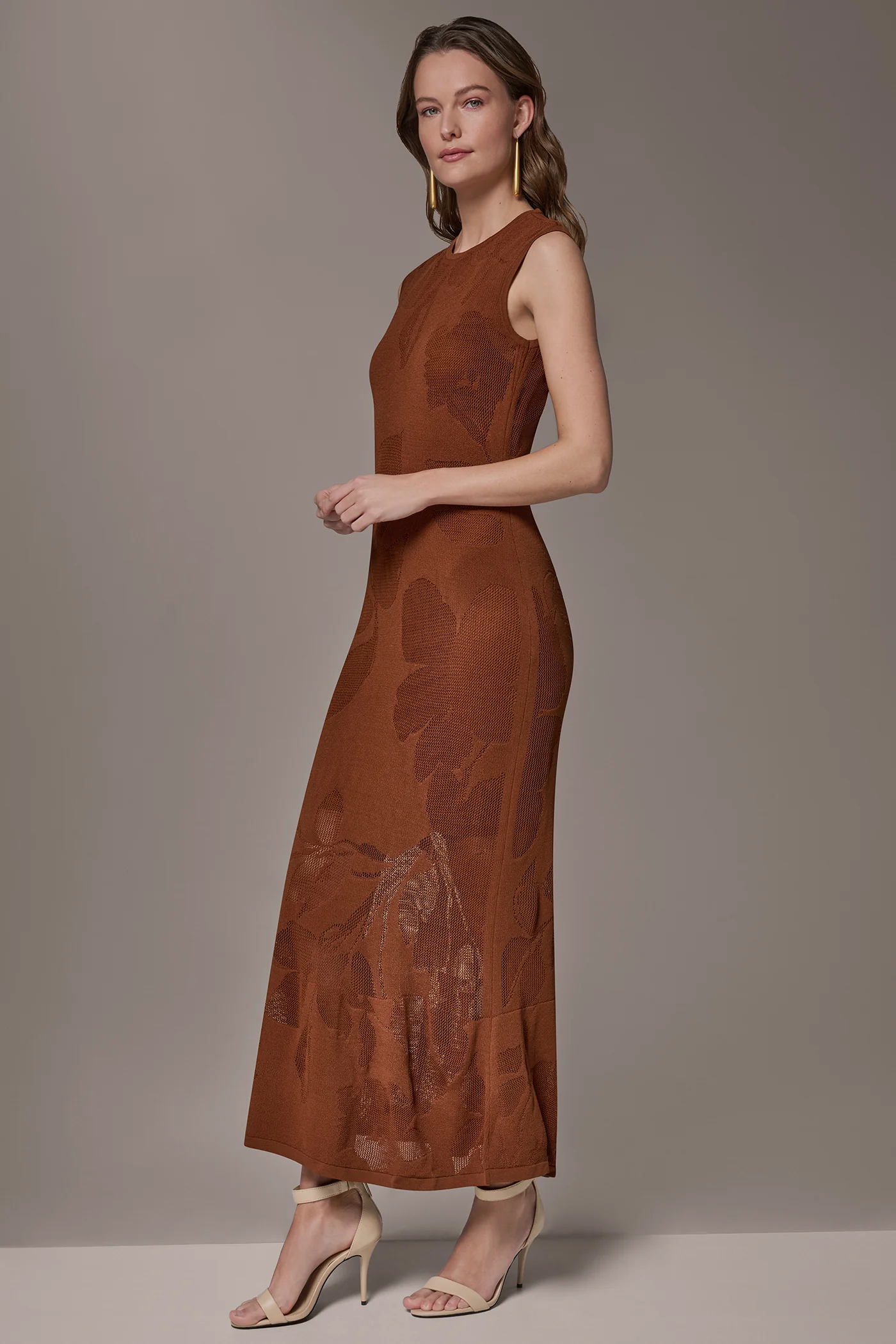FLORAL-JACQUARD MIDI SWEATER DRESS - VXVOV