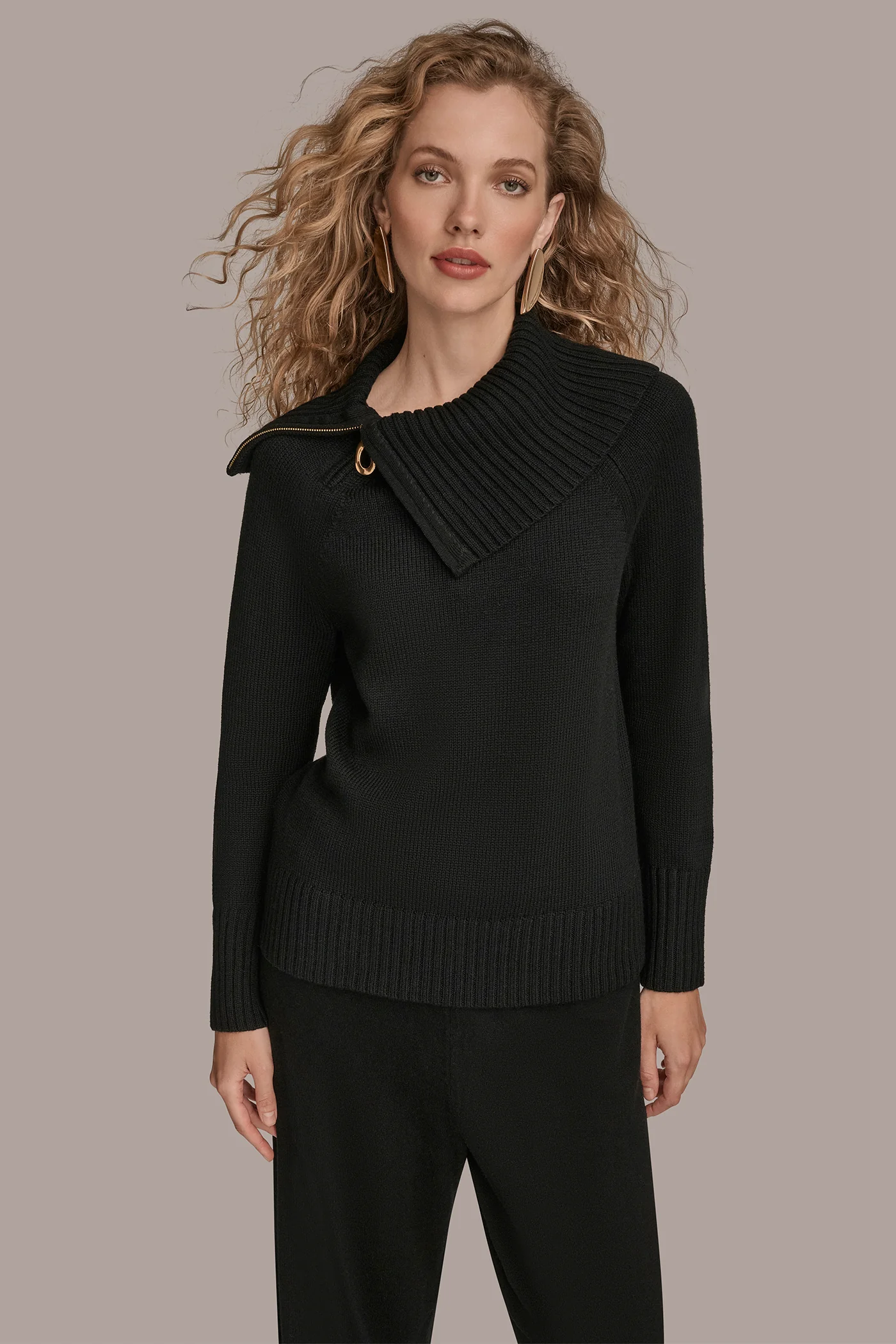 ZIP SPLIT TURTLENECK SWEATER - VXVOV