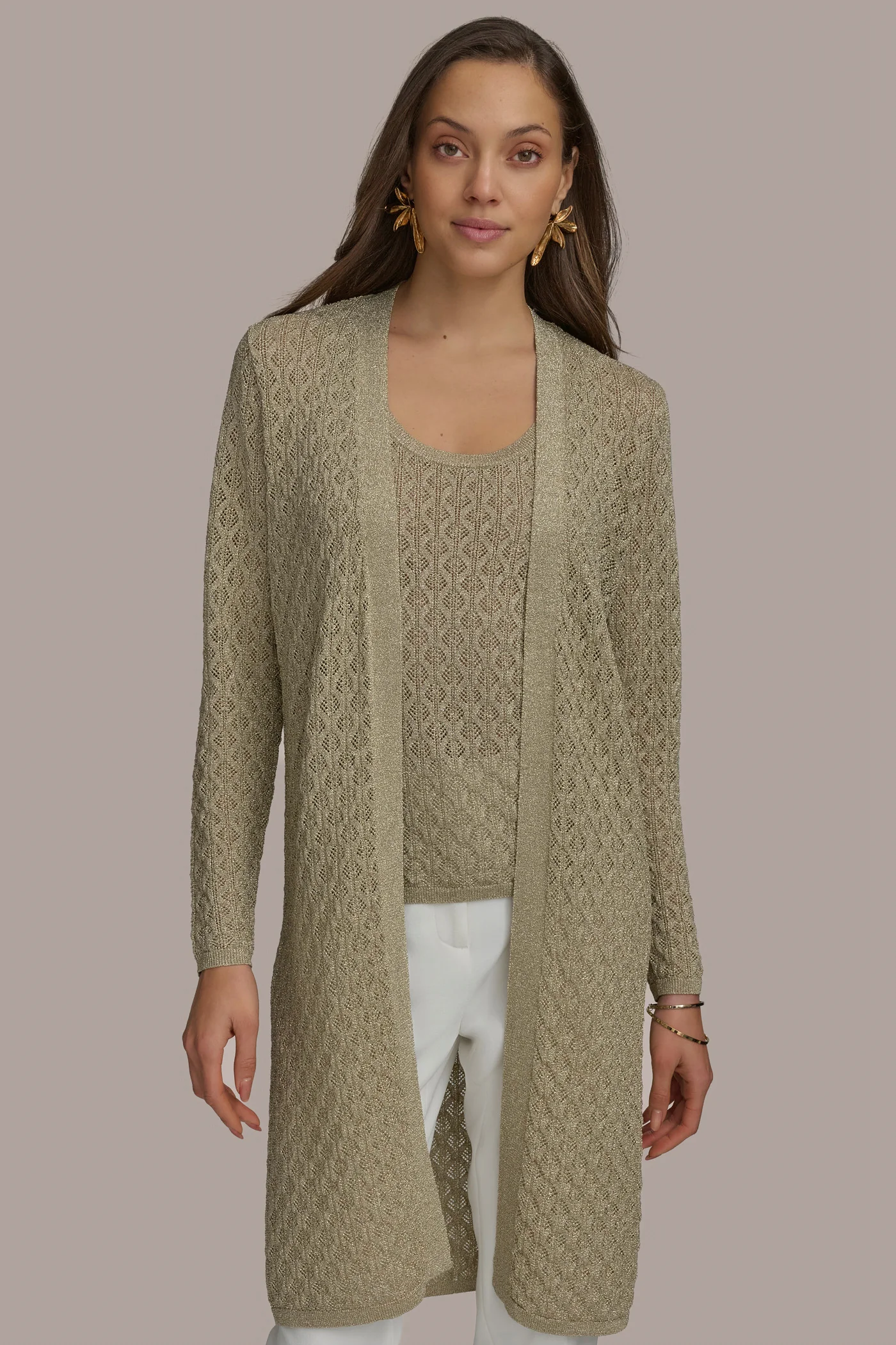 TEXT STITCH DUSTER SWEATER - VXVOV