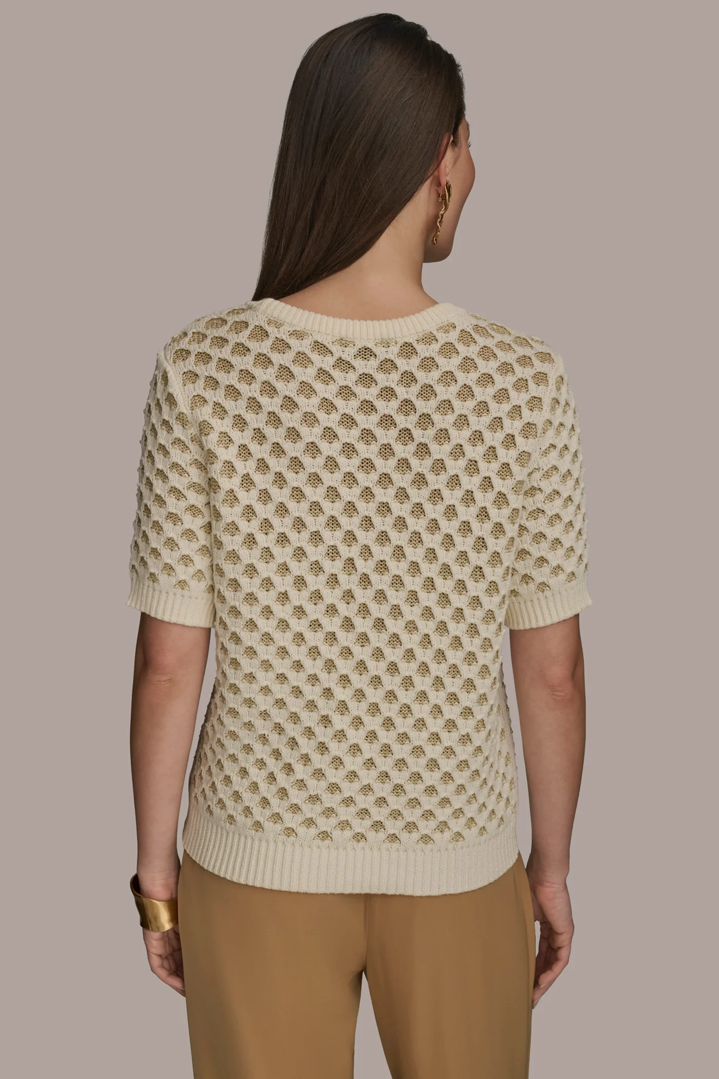 TWO TONE HONEYCOMB SWEATER - VXVOV